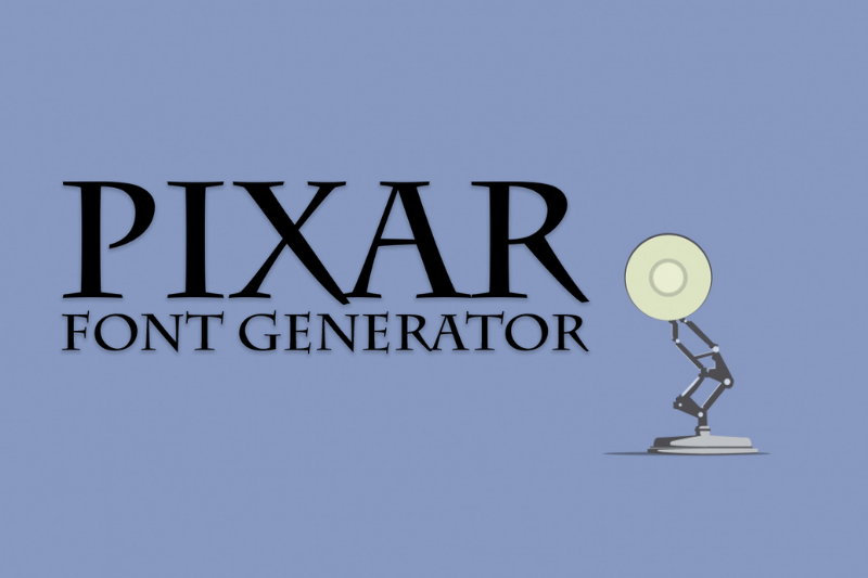 Pixar Font Generator font generator