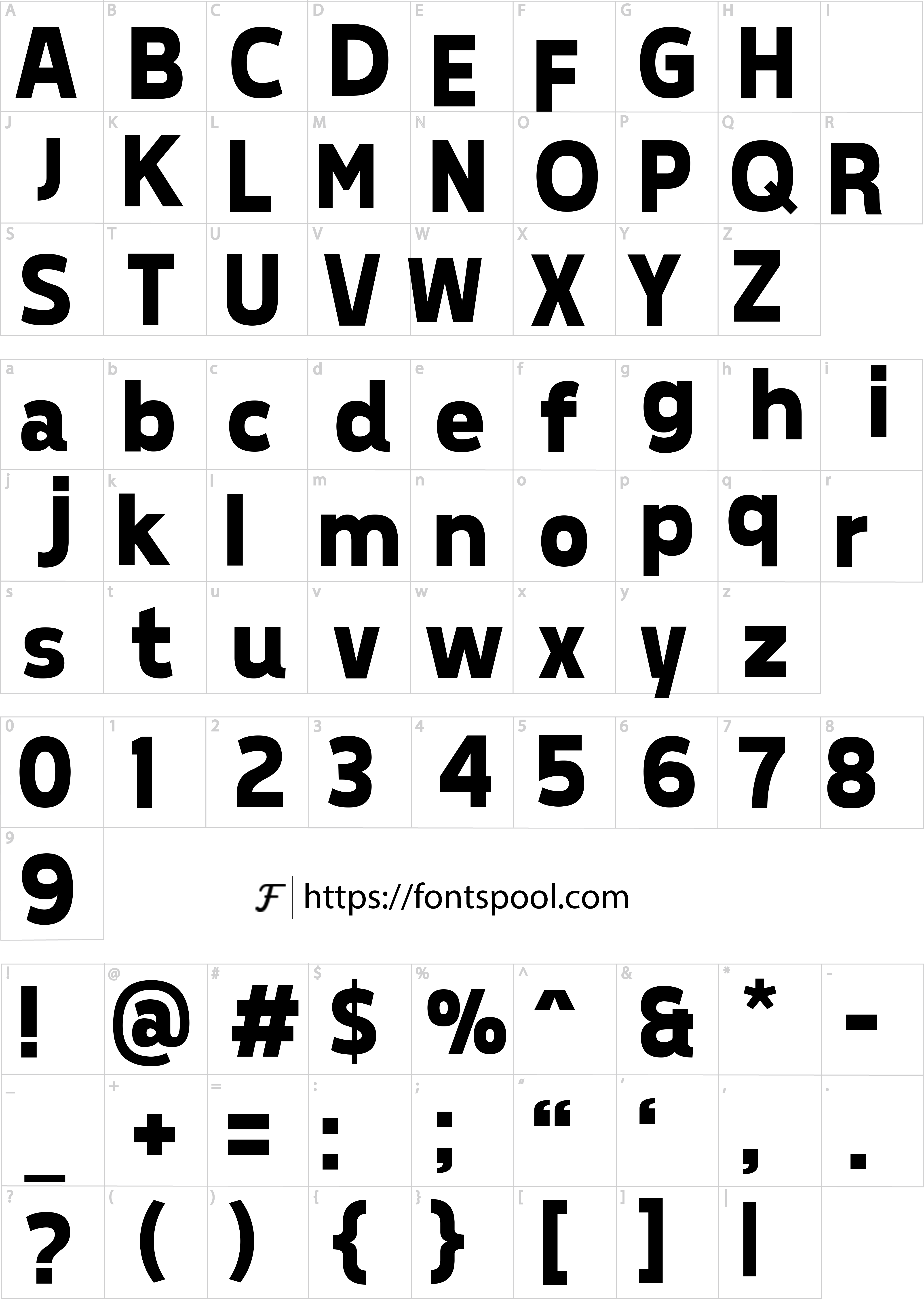 Vans Font character set