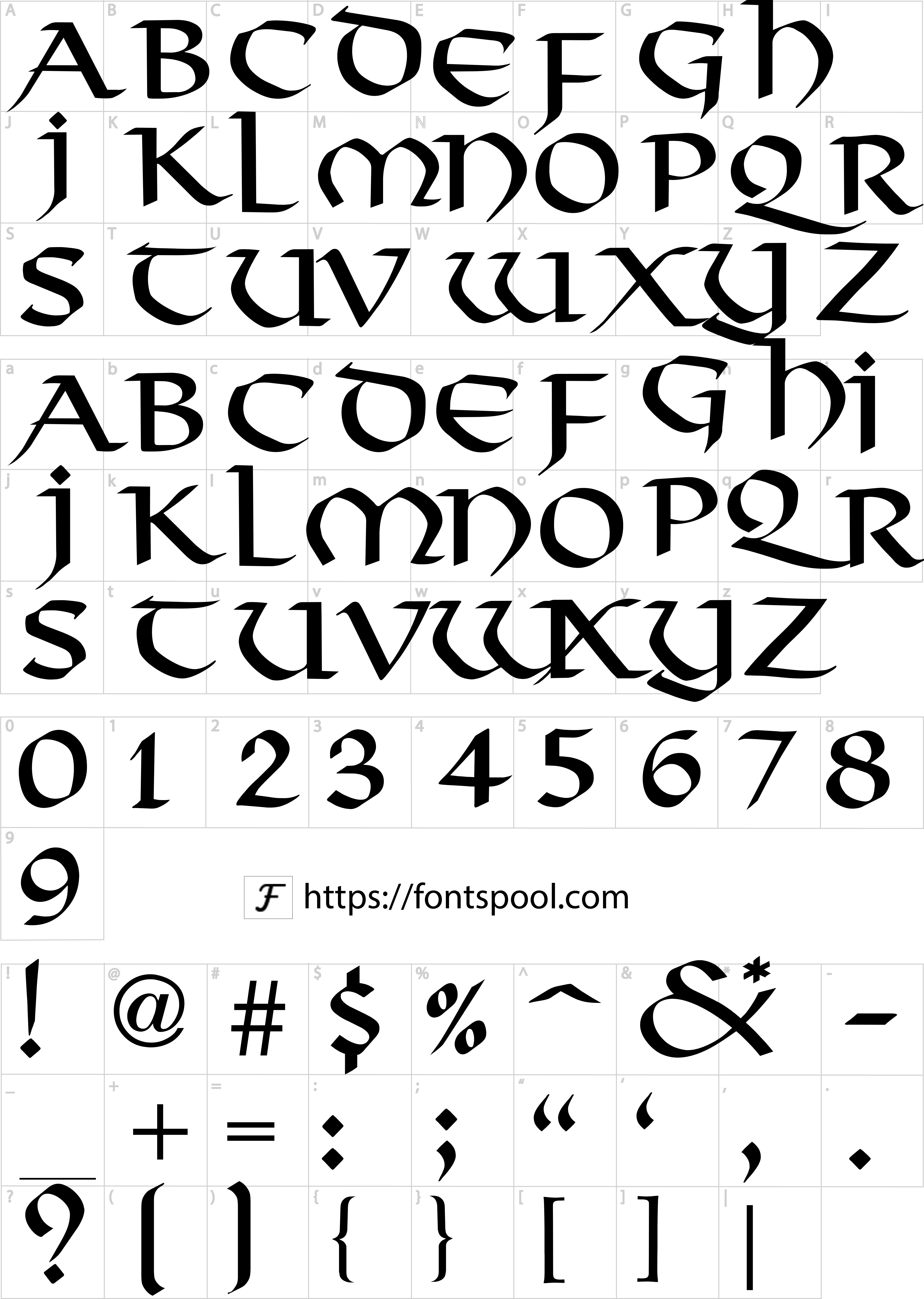 Viking Font character set