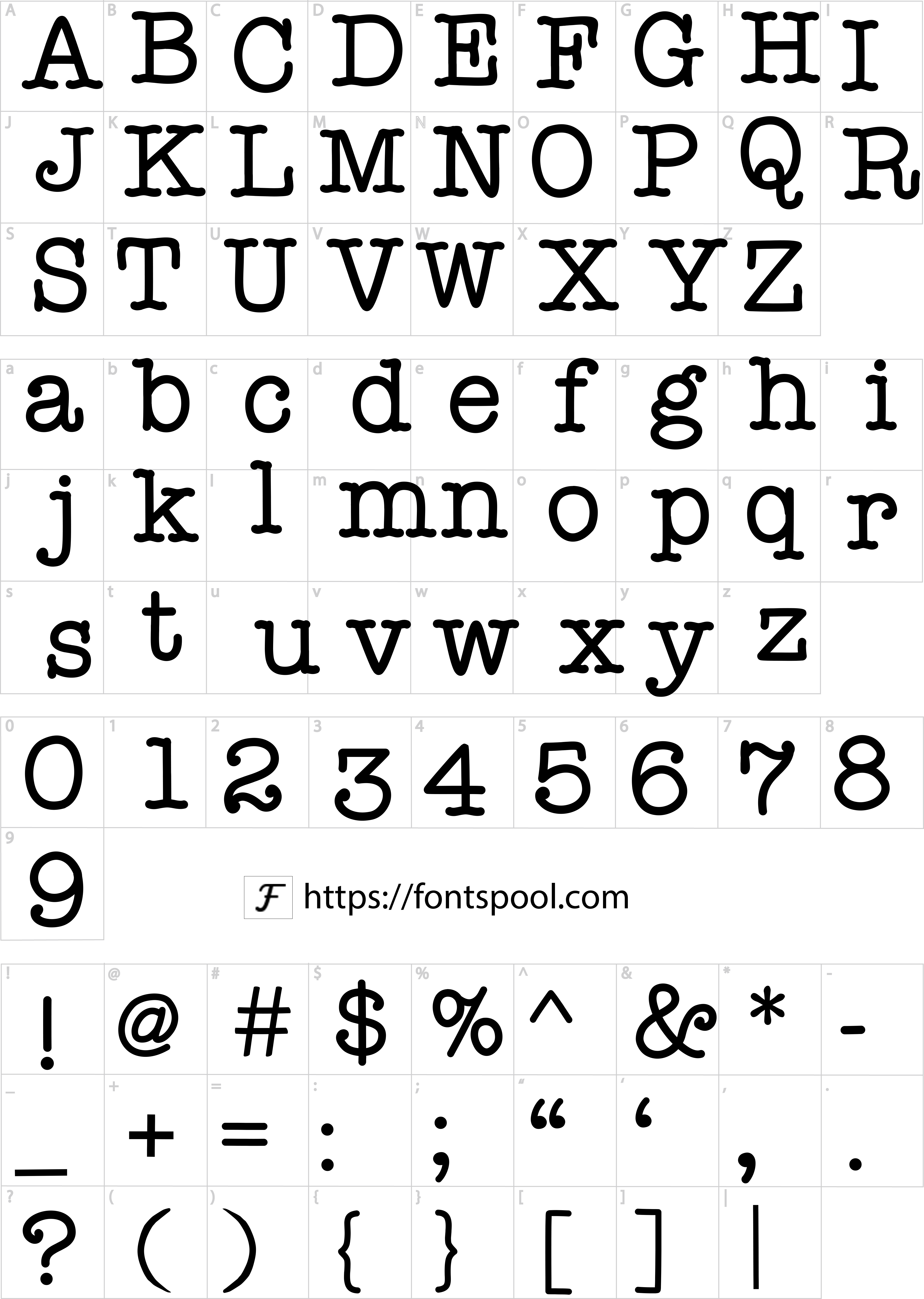 The Office Font character set