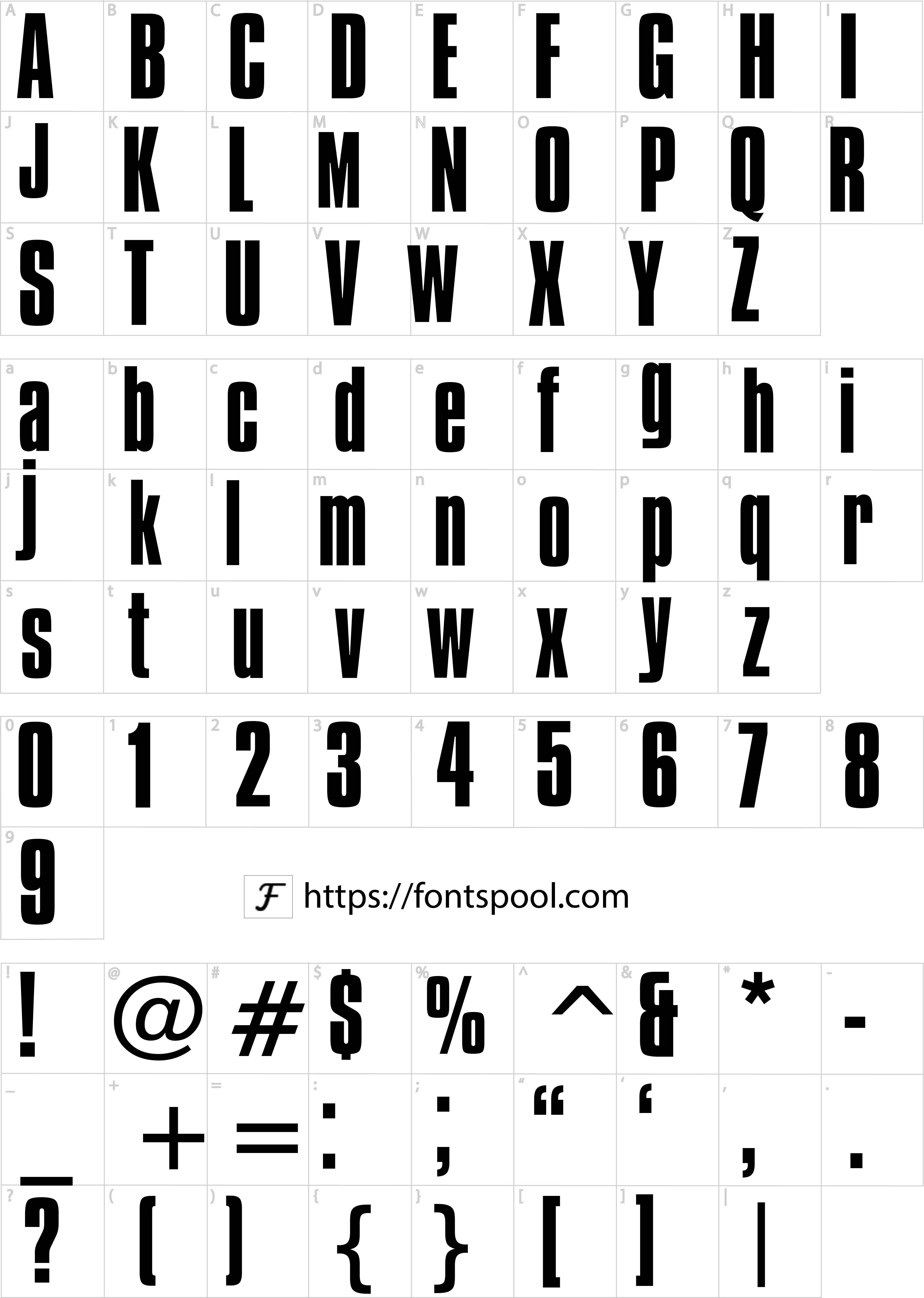 Straight Outta Compton Font character set