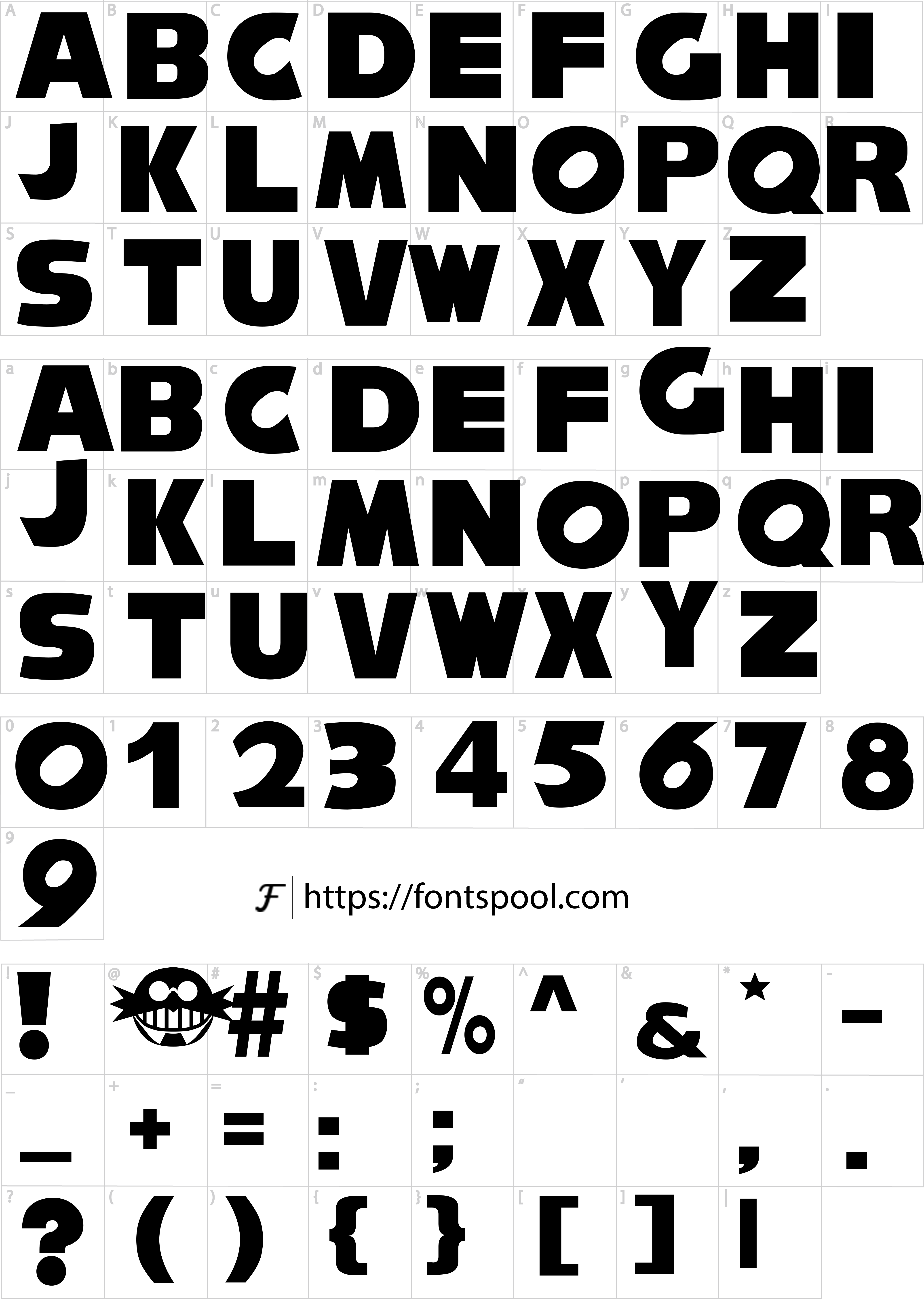 Sonic The Hedgehog Font character set