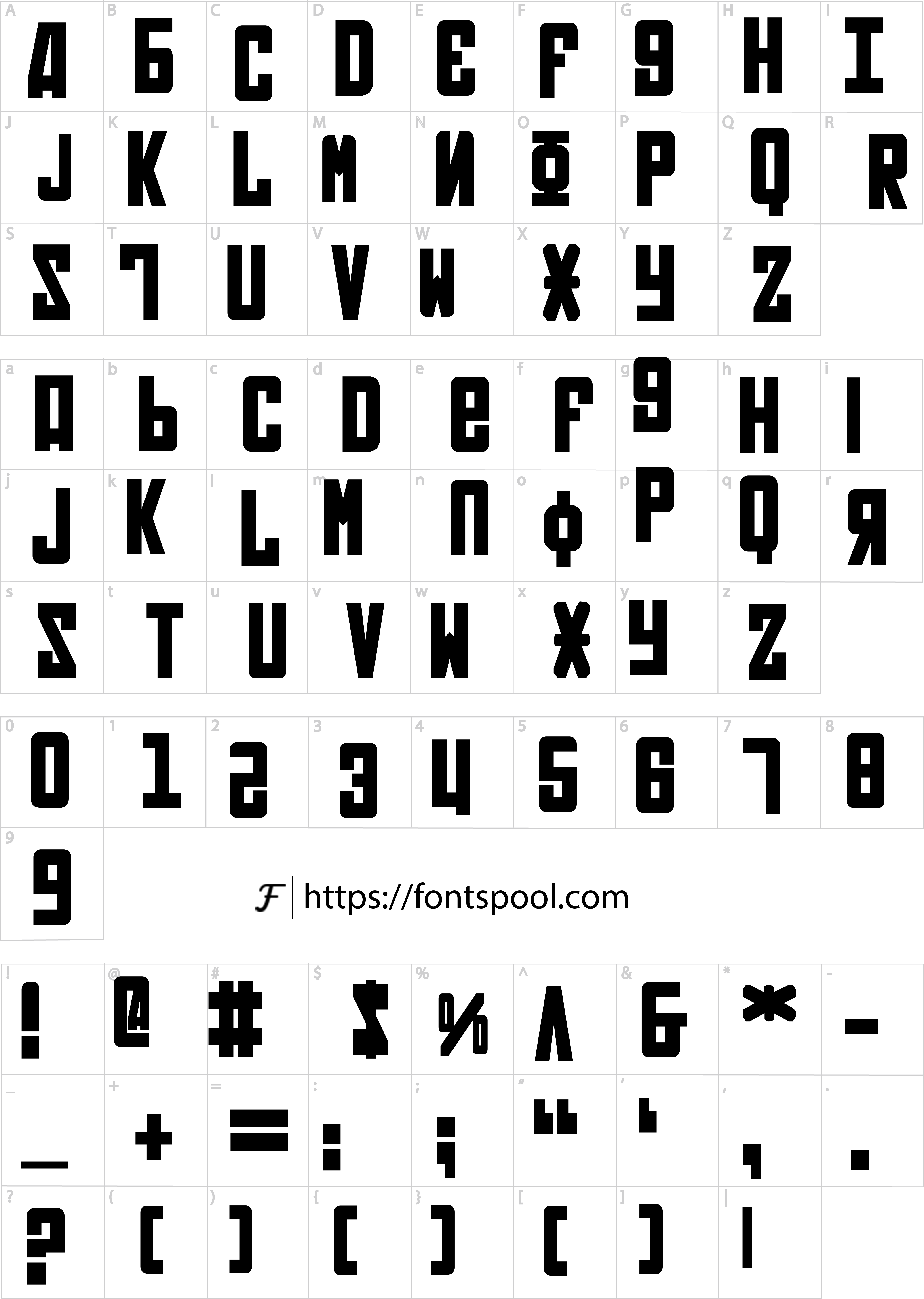 Soviet Font character set