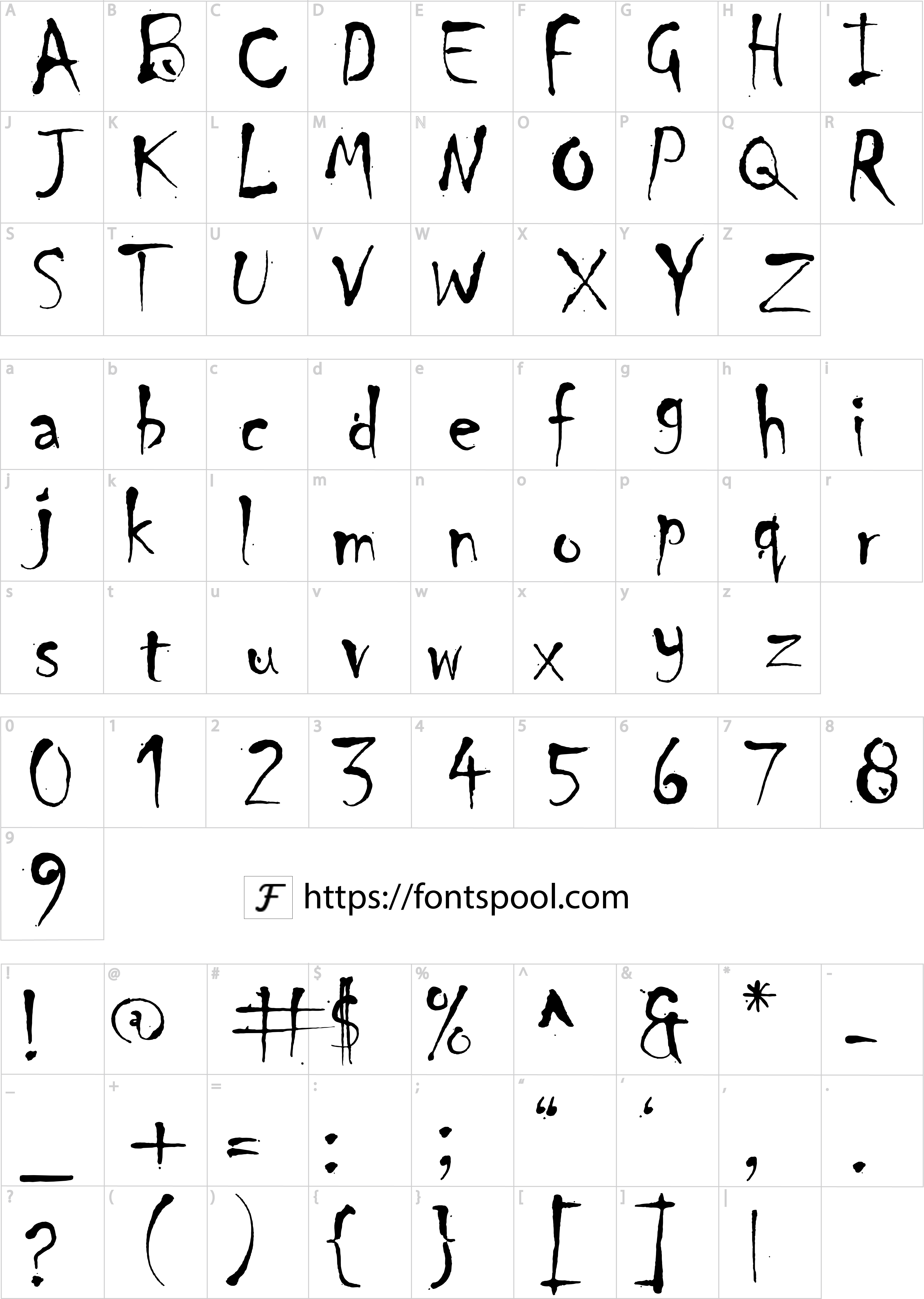 Salt Life Font character set