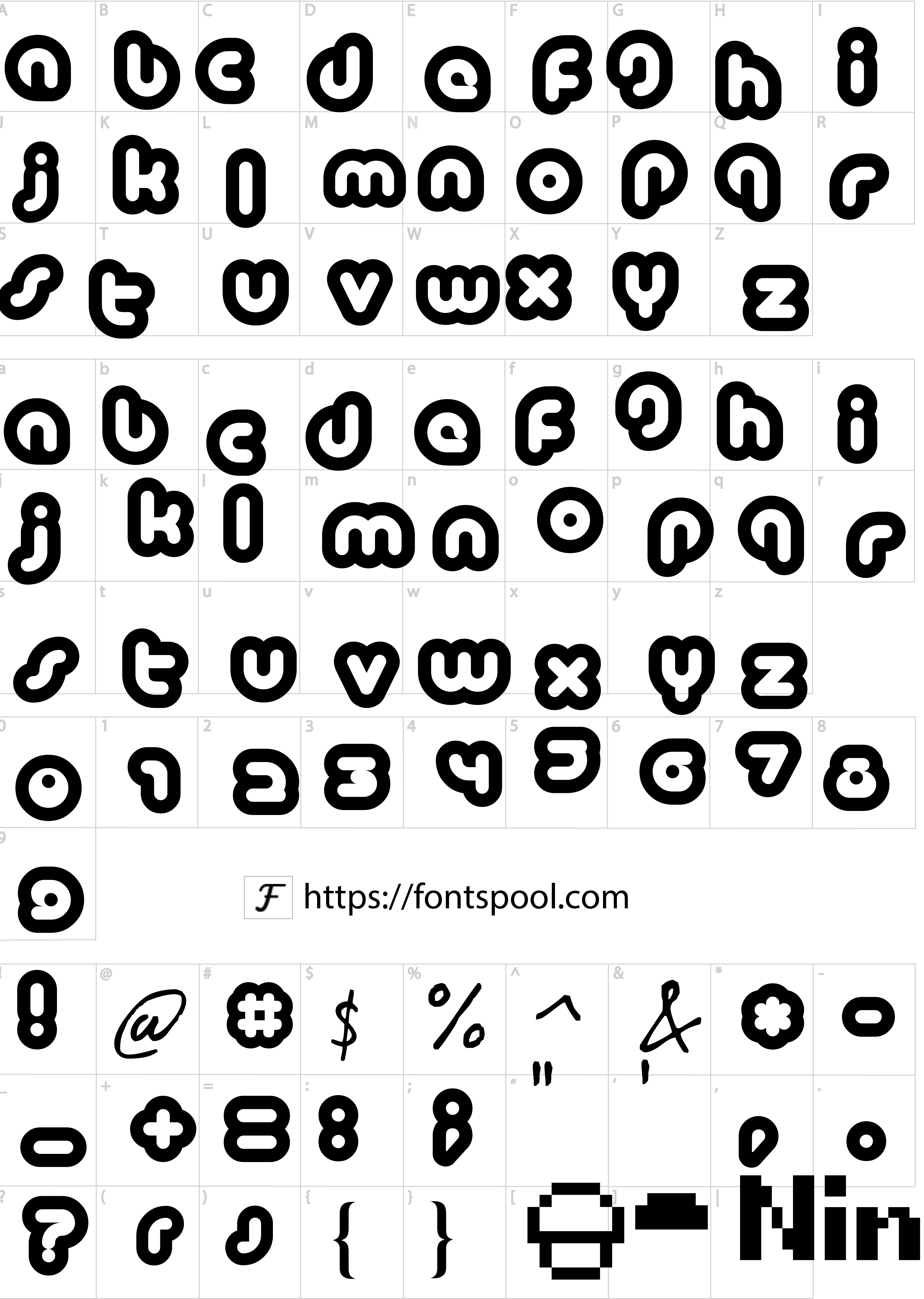 Imvu Font character set