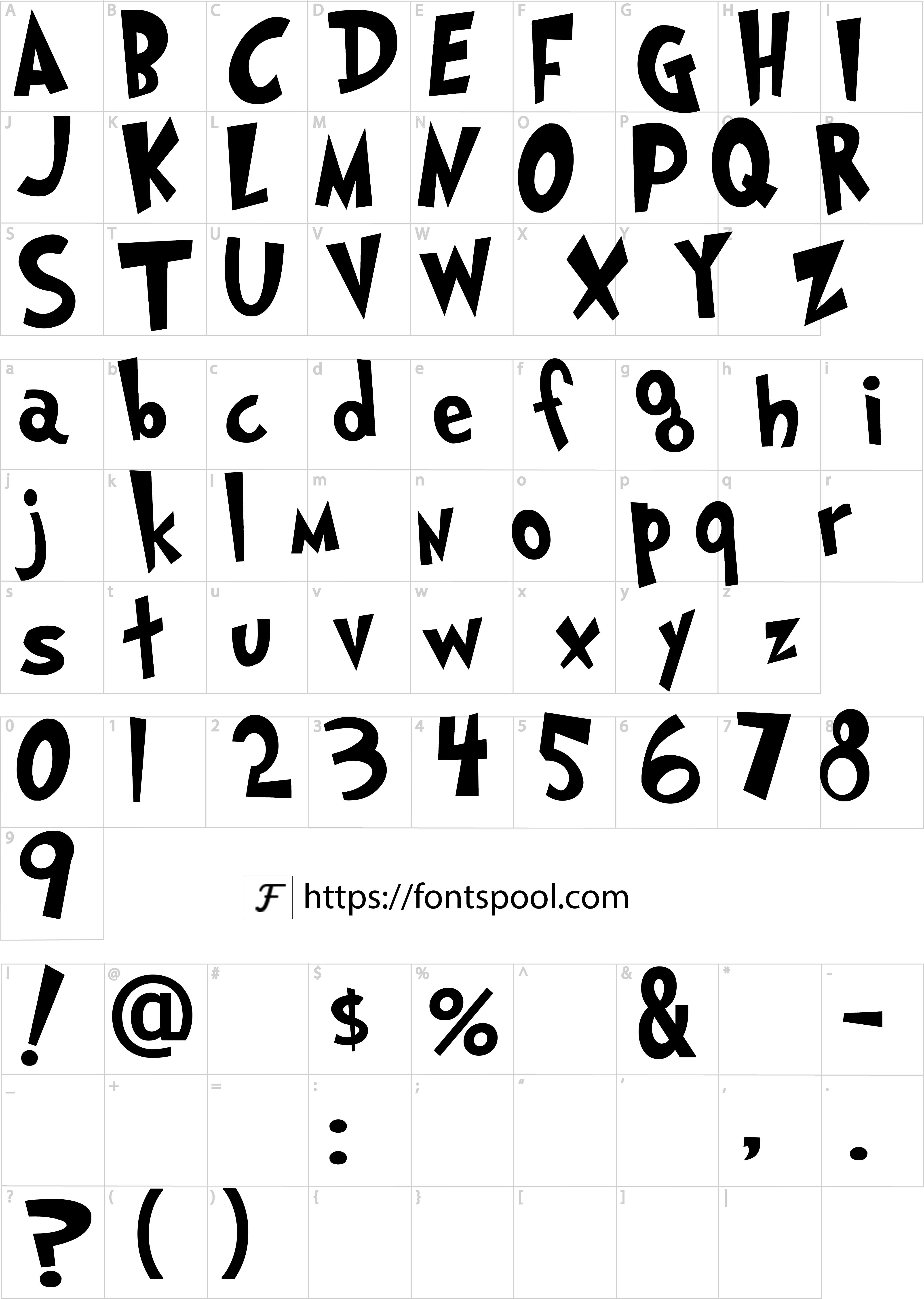 Grinch Font character set