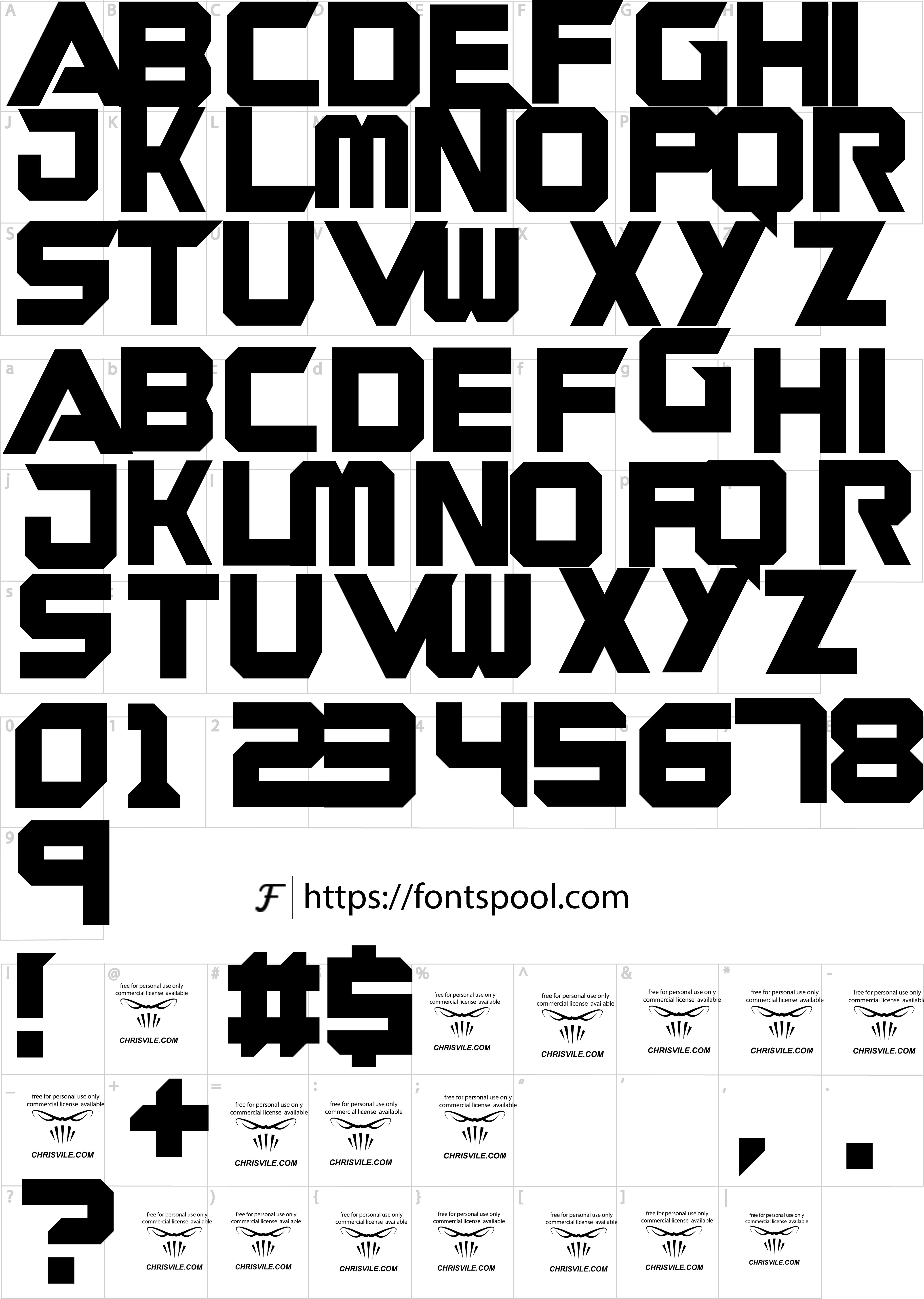 Guardians Of The Galaxy Font character set