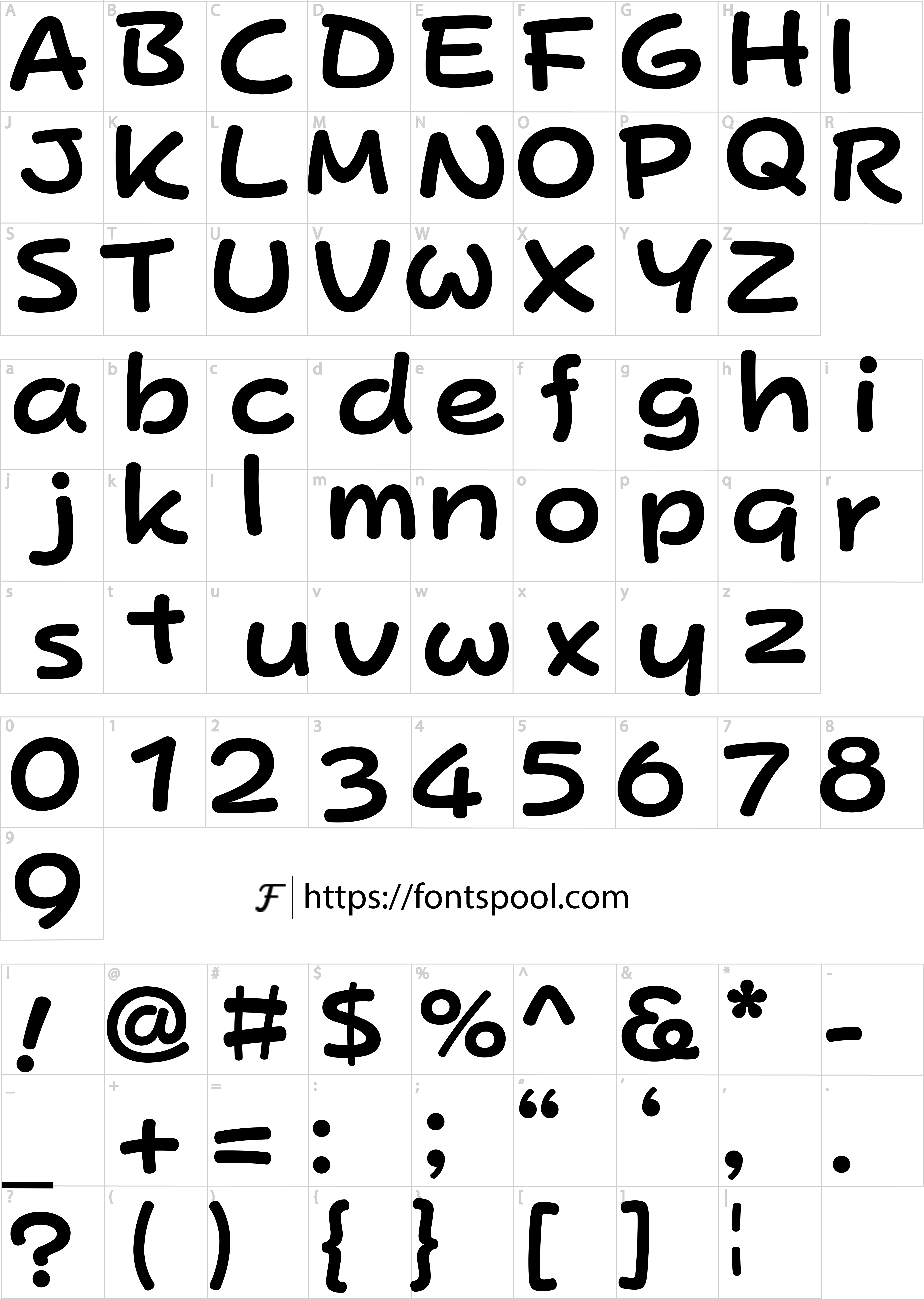 Paper Mario Font character set