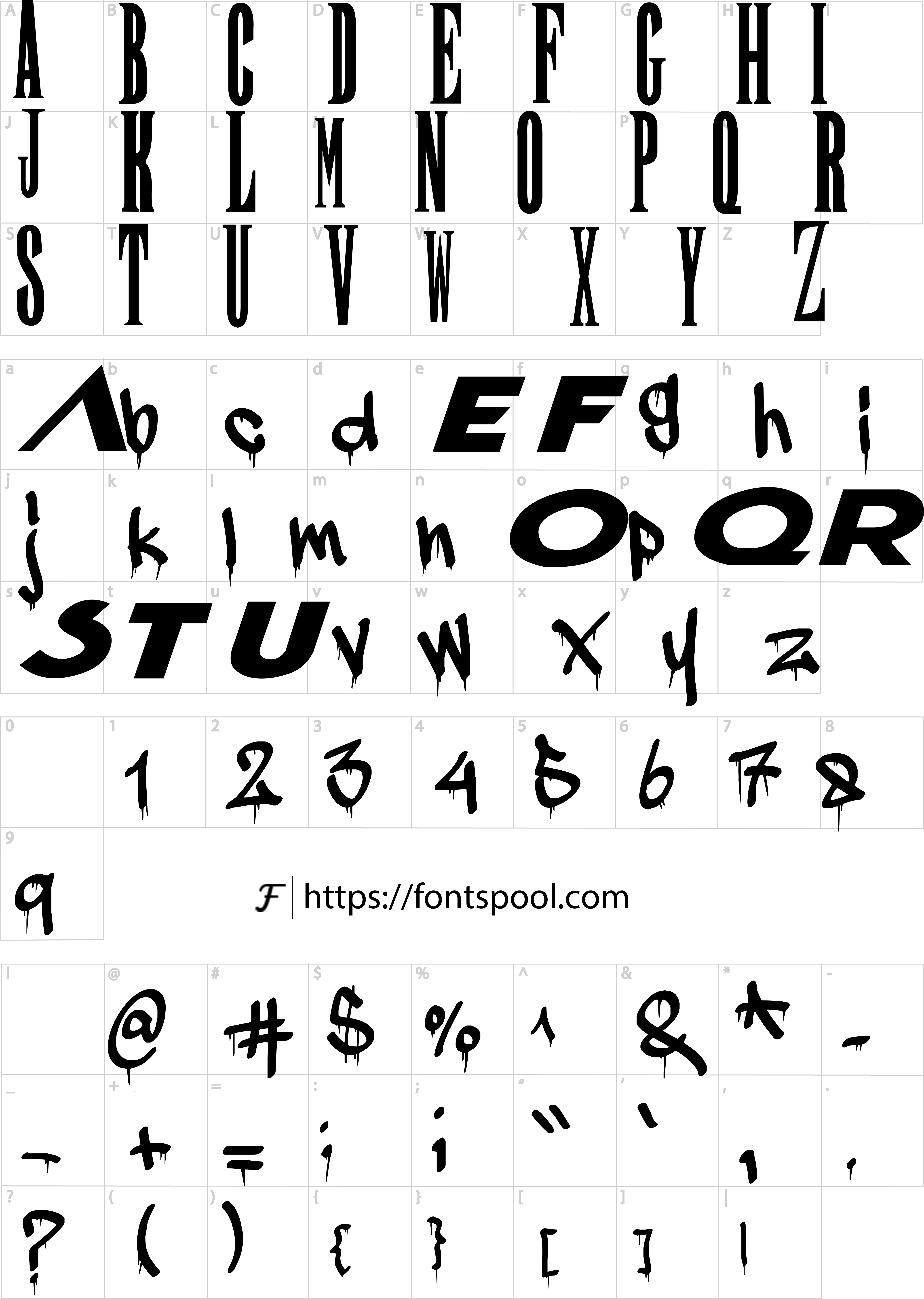 Final Fantasy Font character set