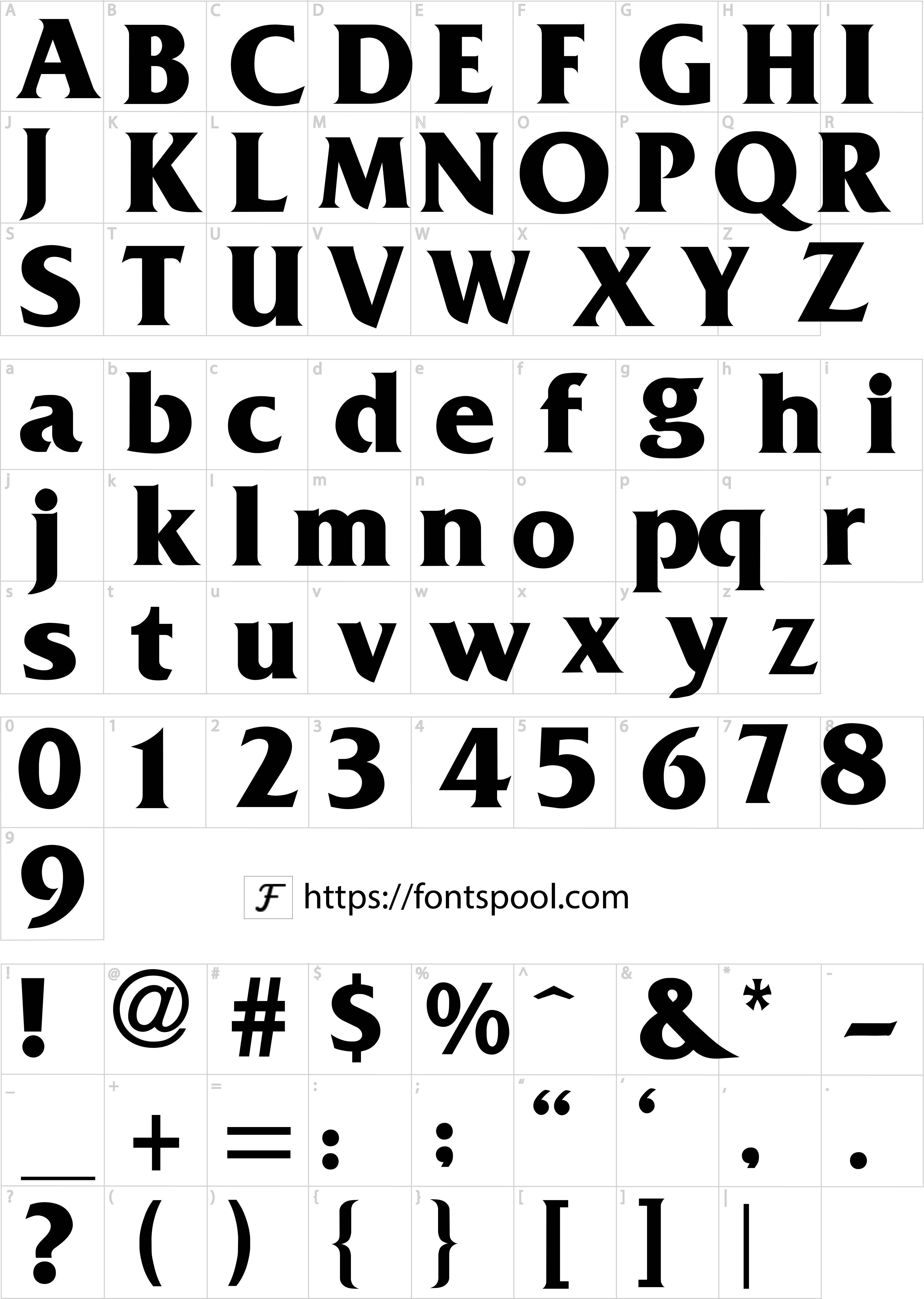 Futurama Font character set