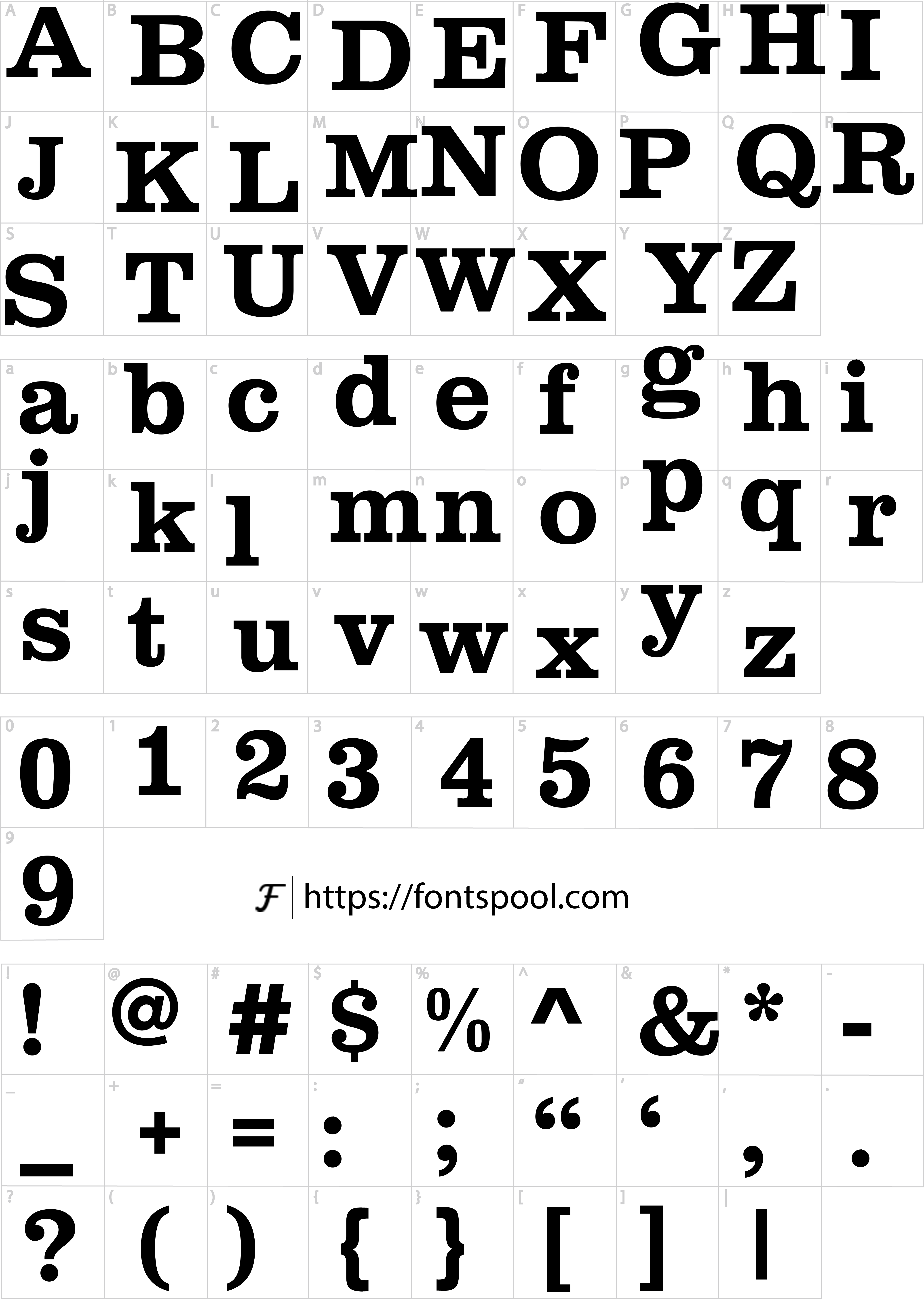 Family Feud Font character set