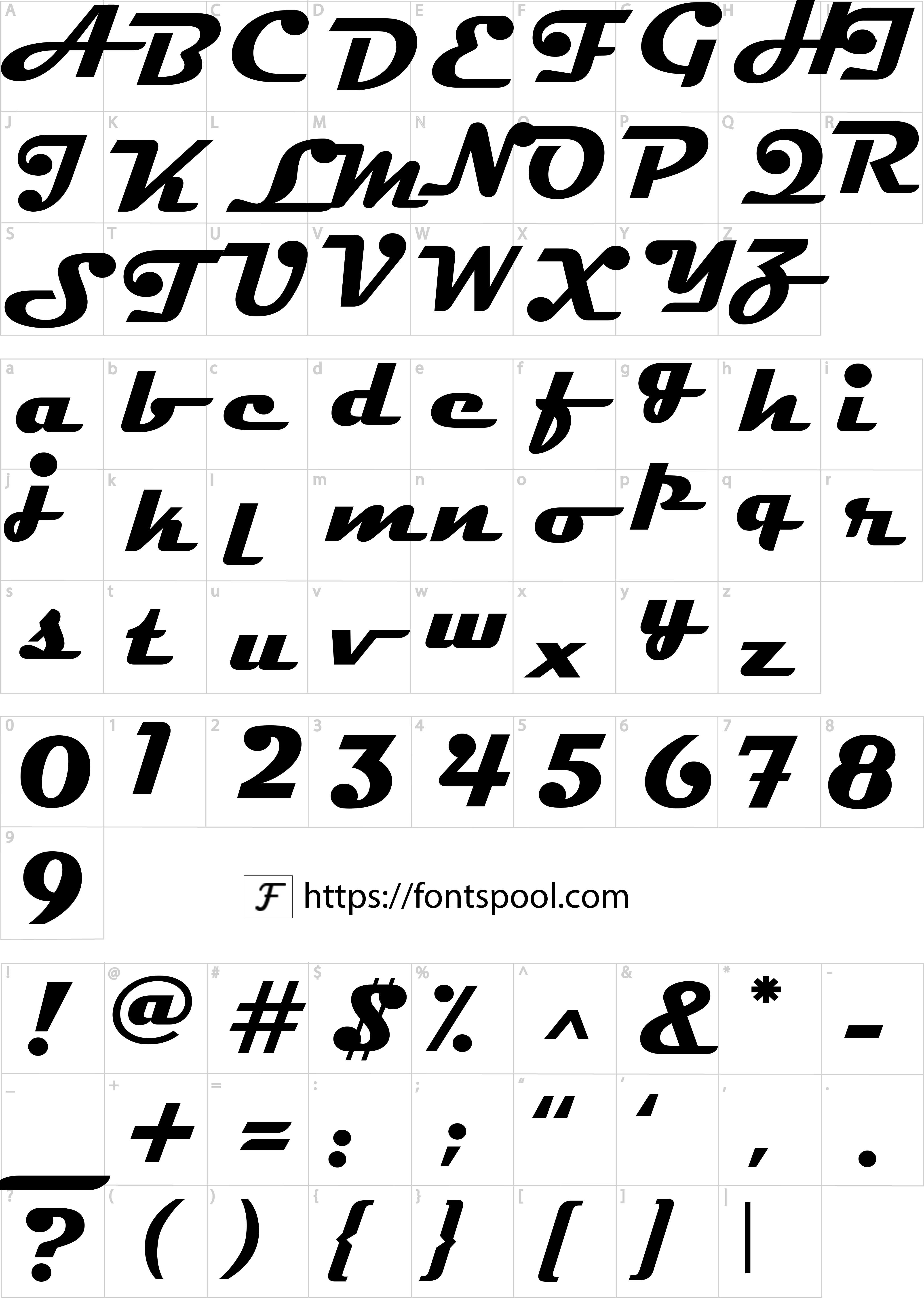 Disney Cars Font character set