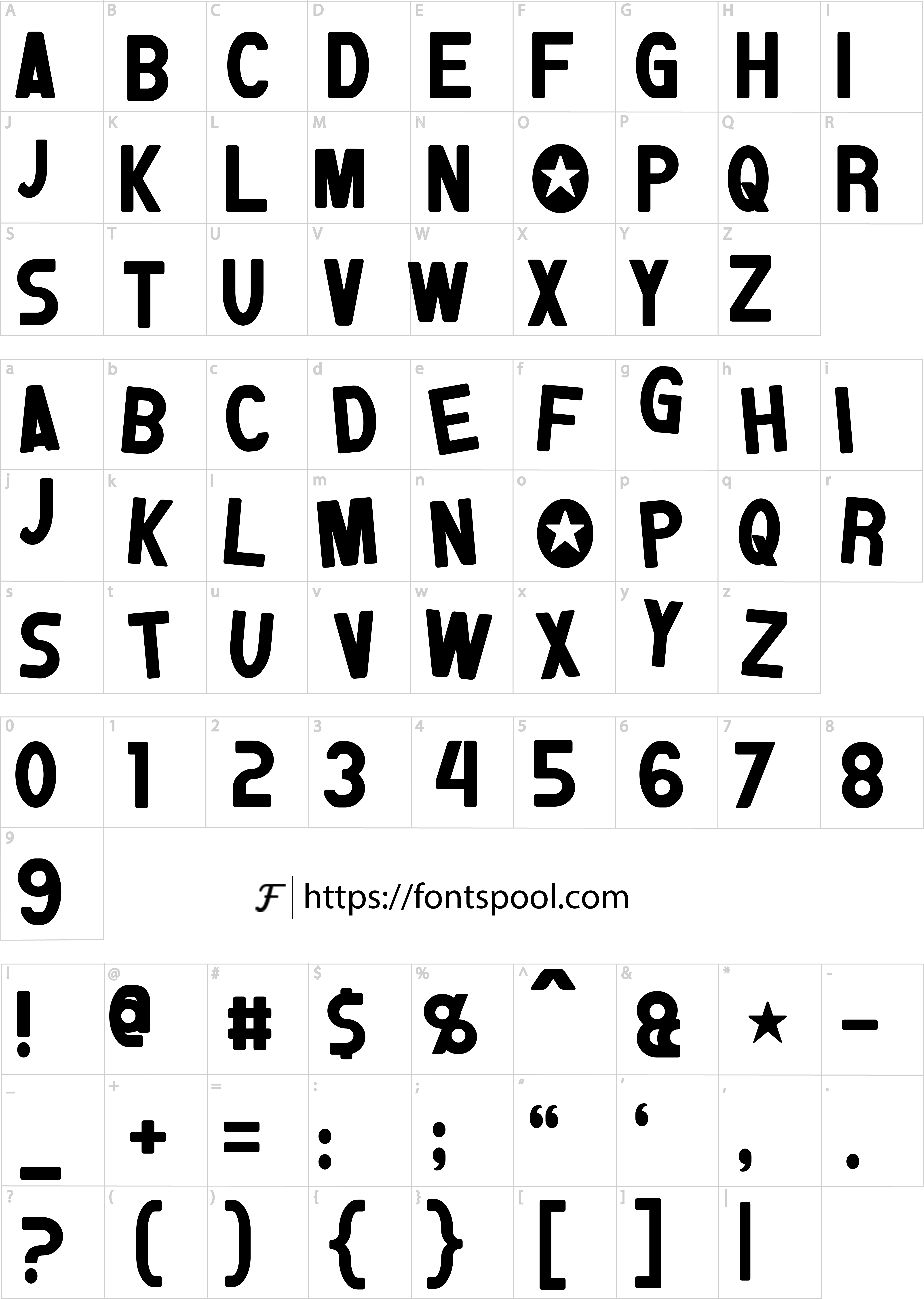 Donkey Kong Font character set