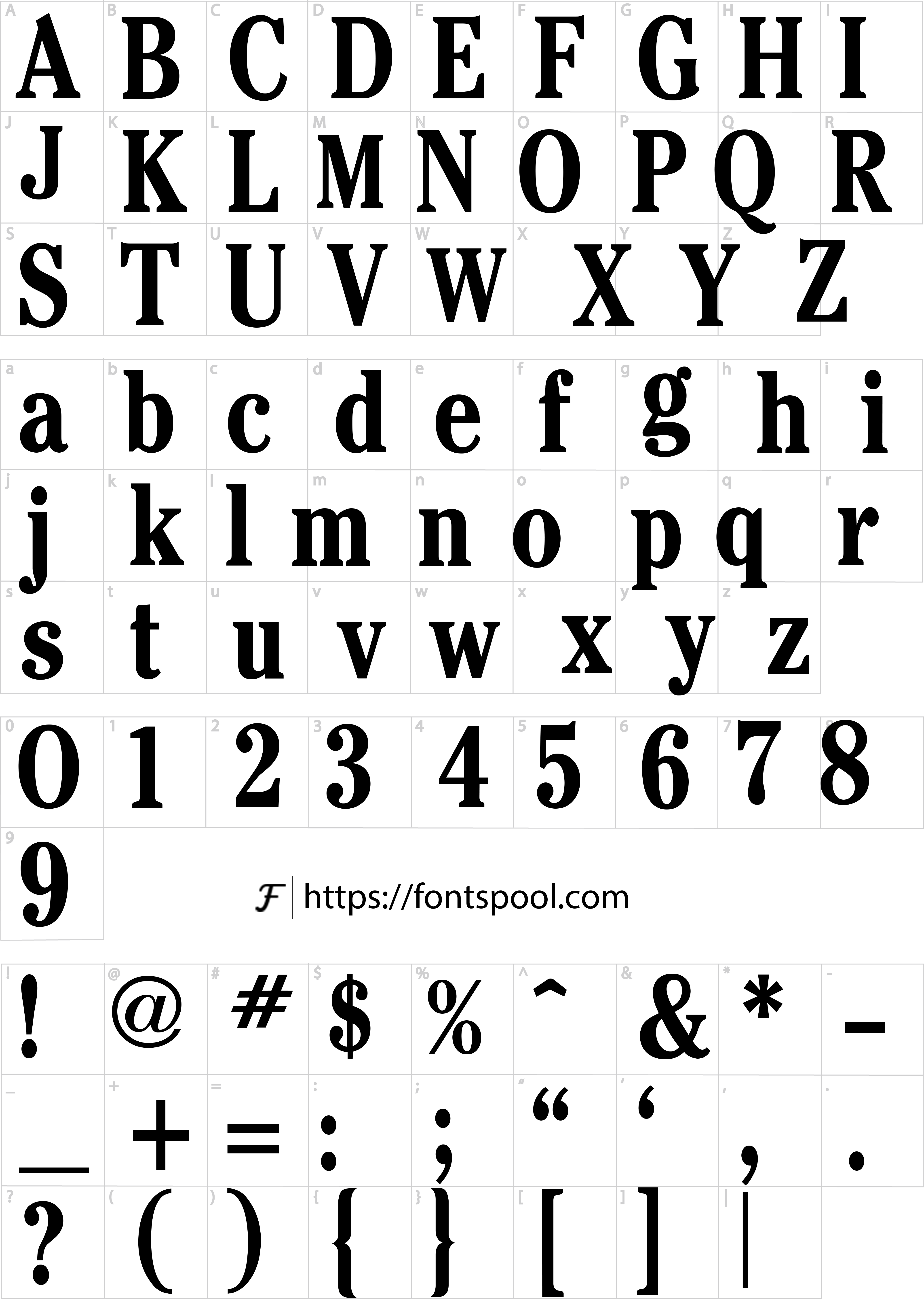 Cowboy Bebop Font character set