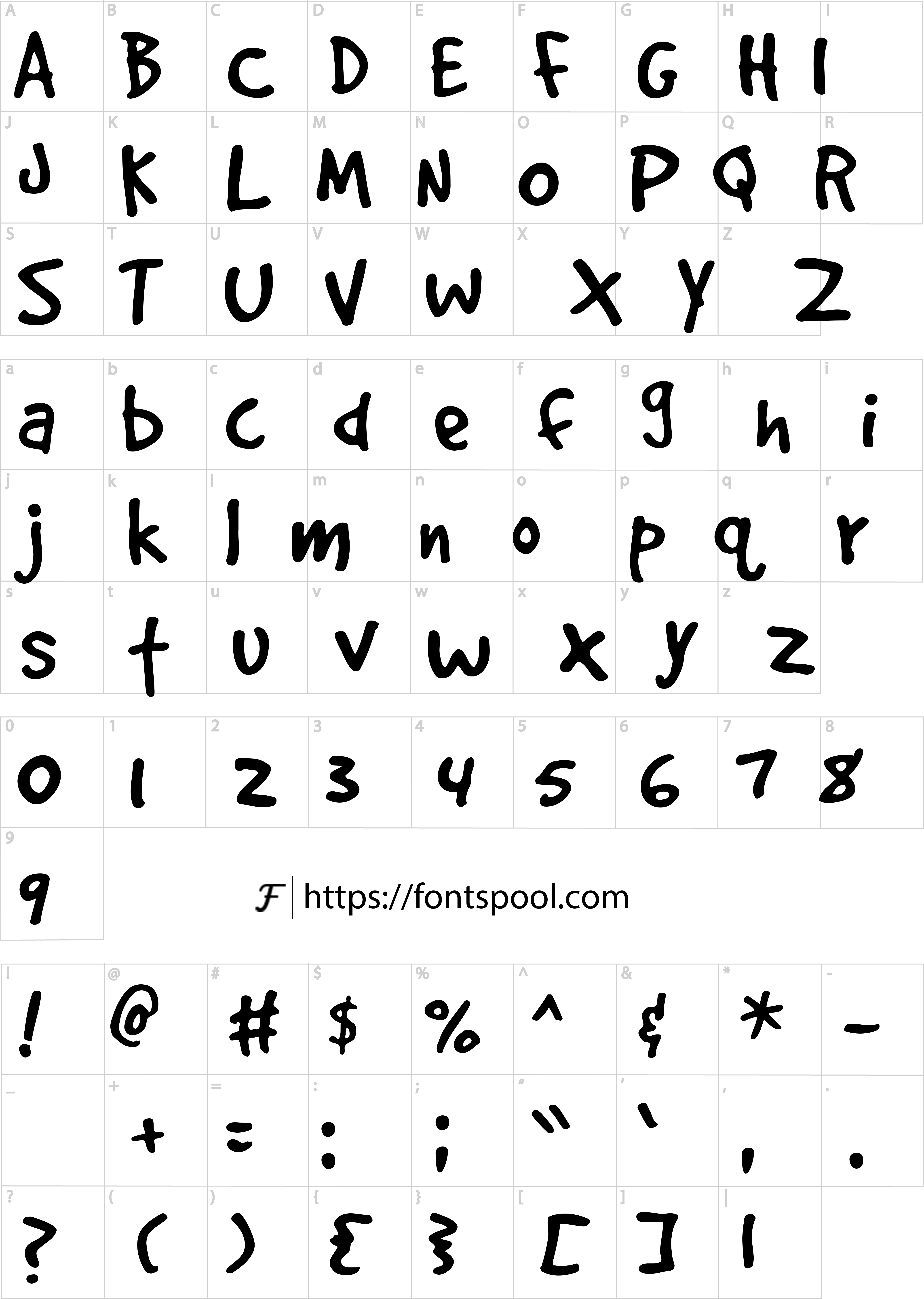 Dog Font character set