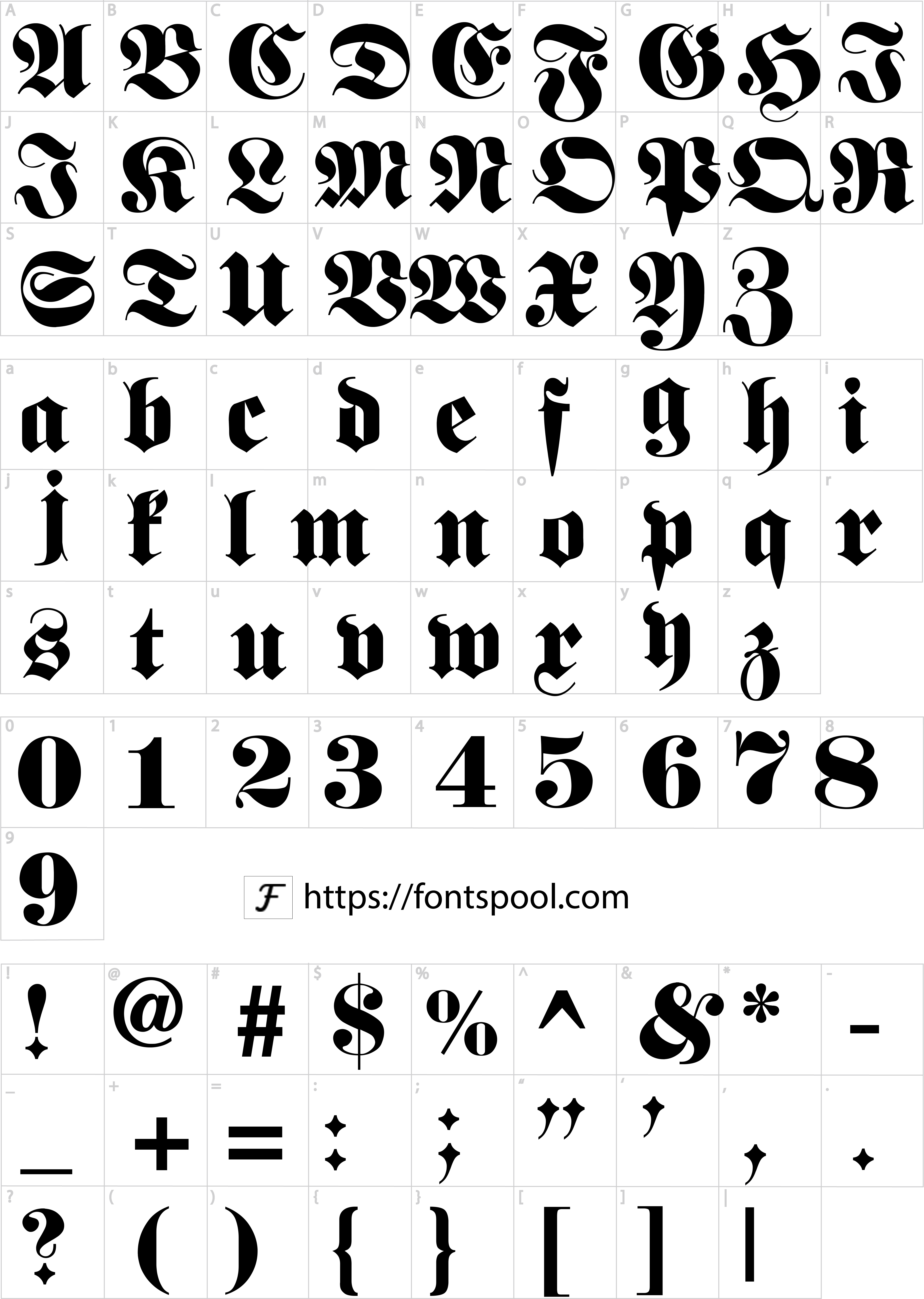 Castlevania Font character set