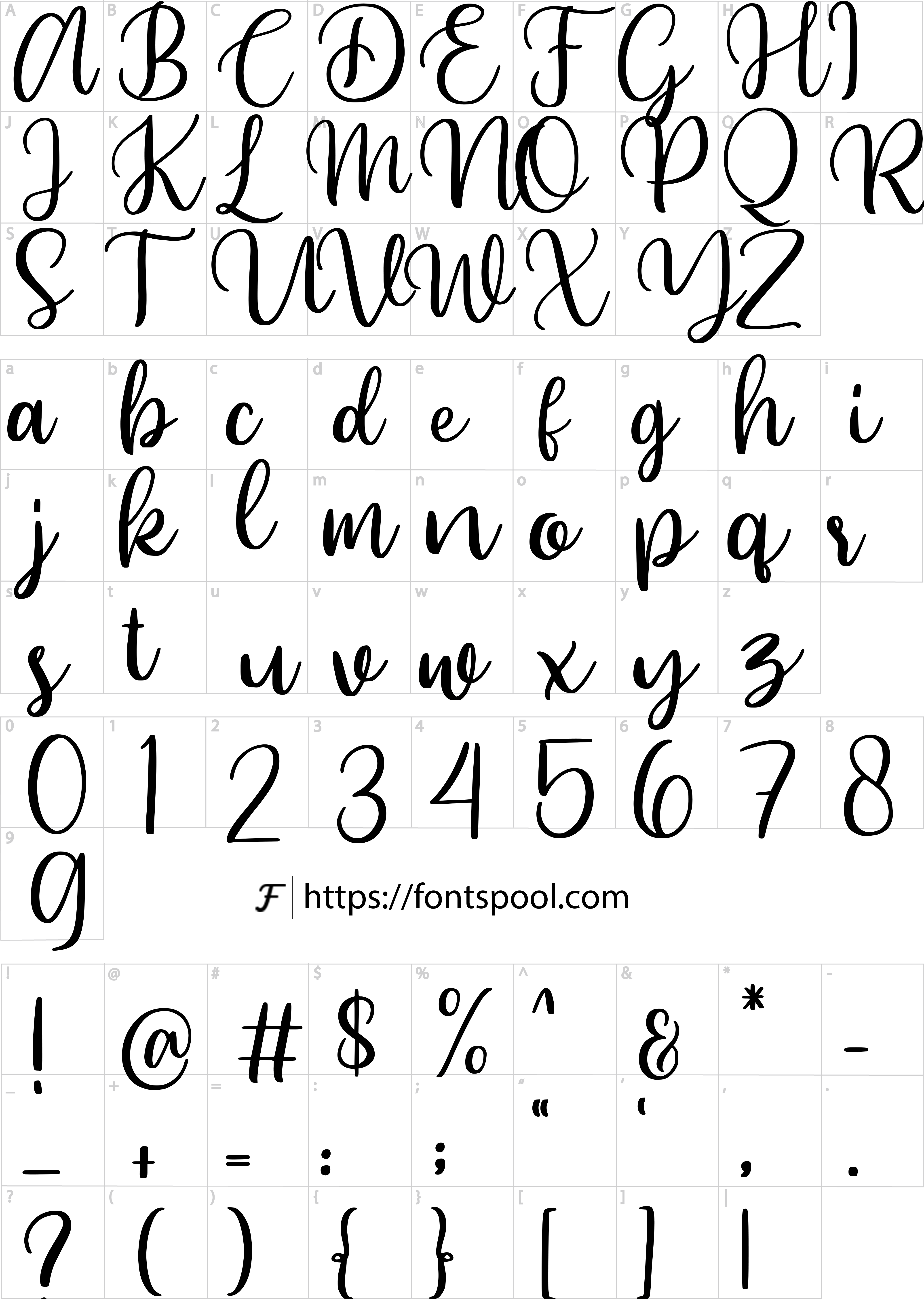 Beyonce Font character set