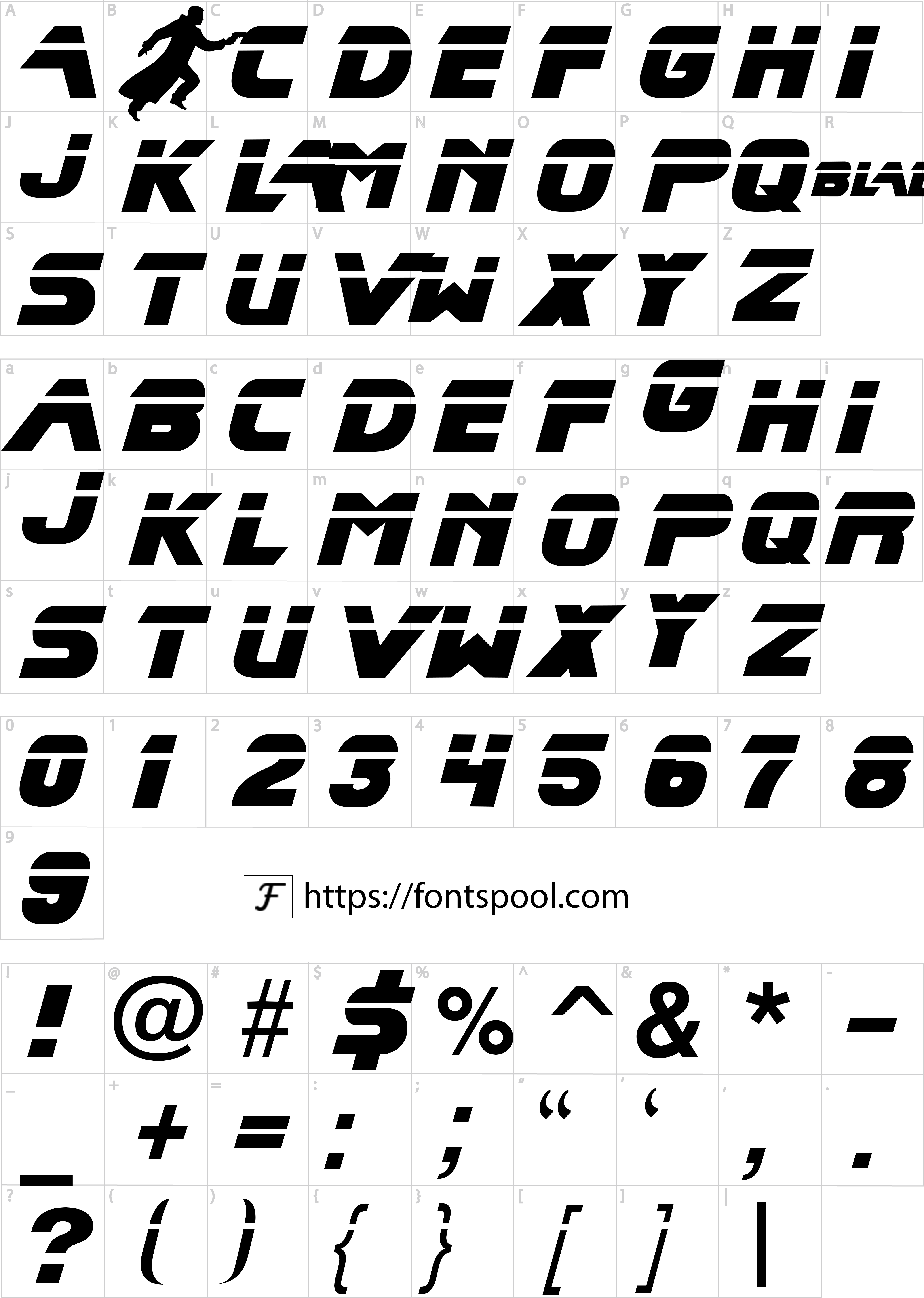 Blade Runner Font character set