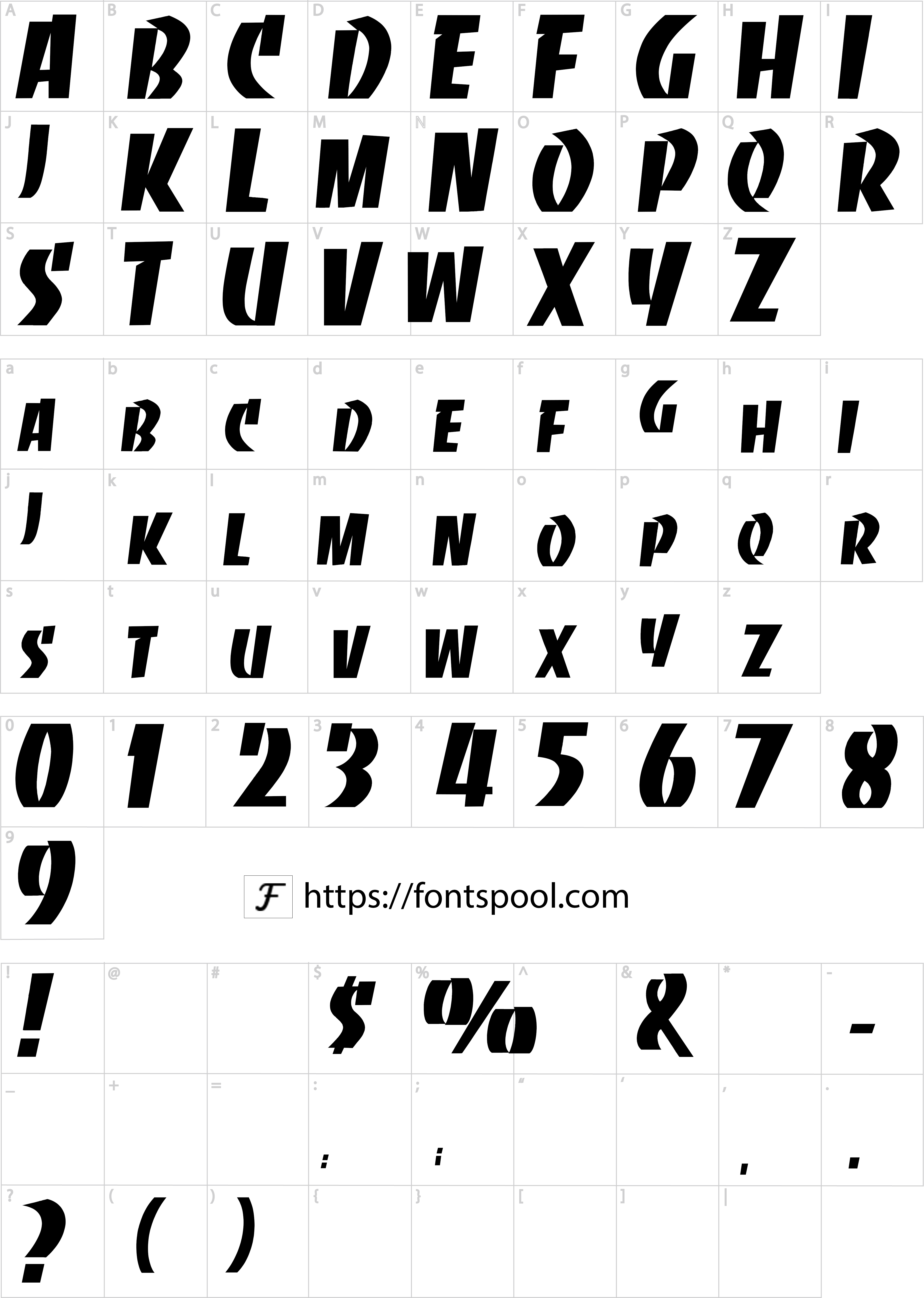 Banco Font character set