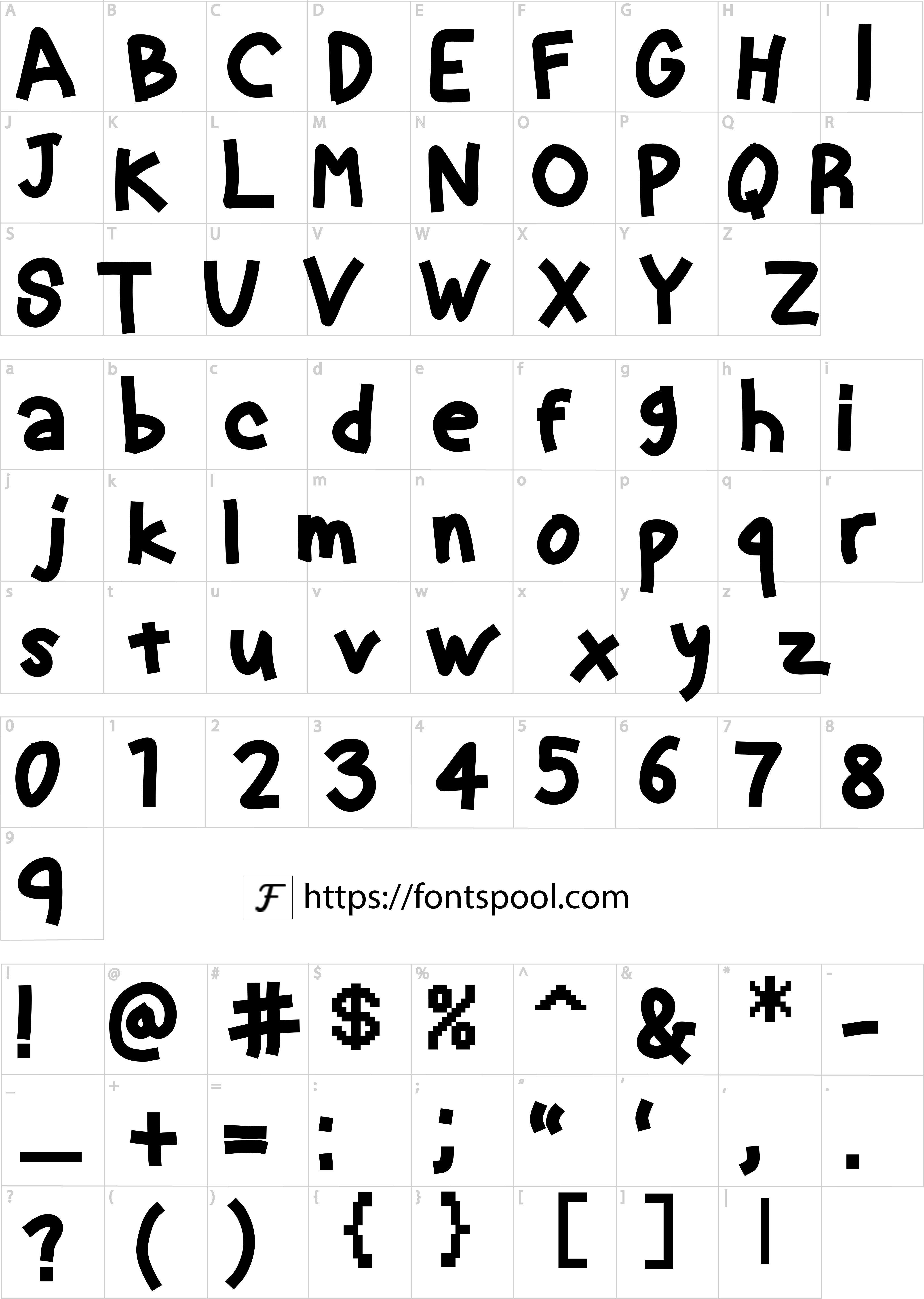 Animated Font character set