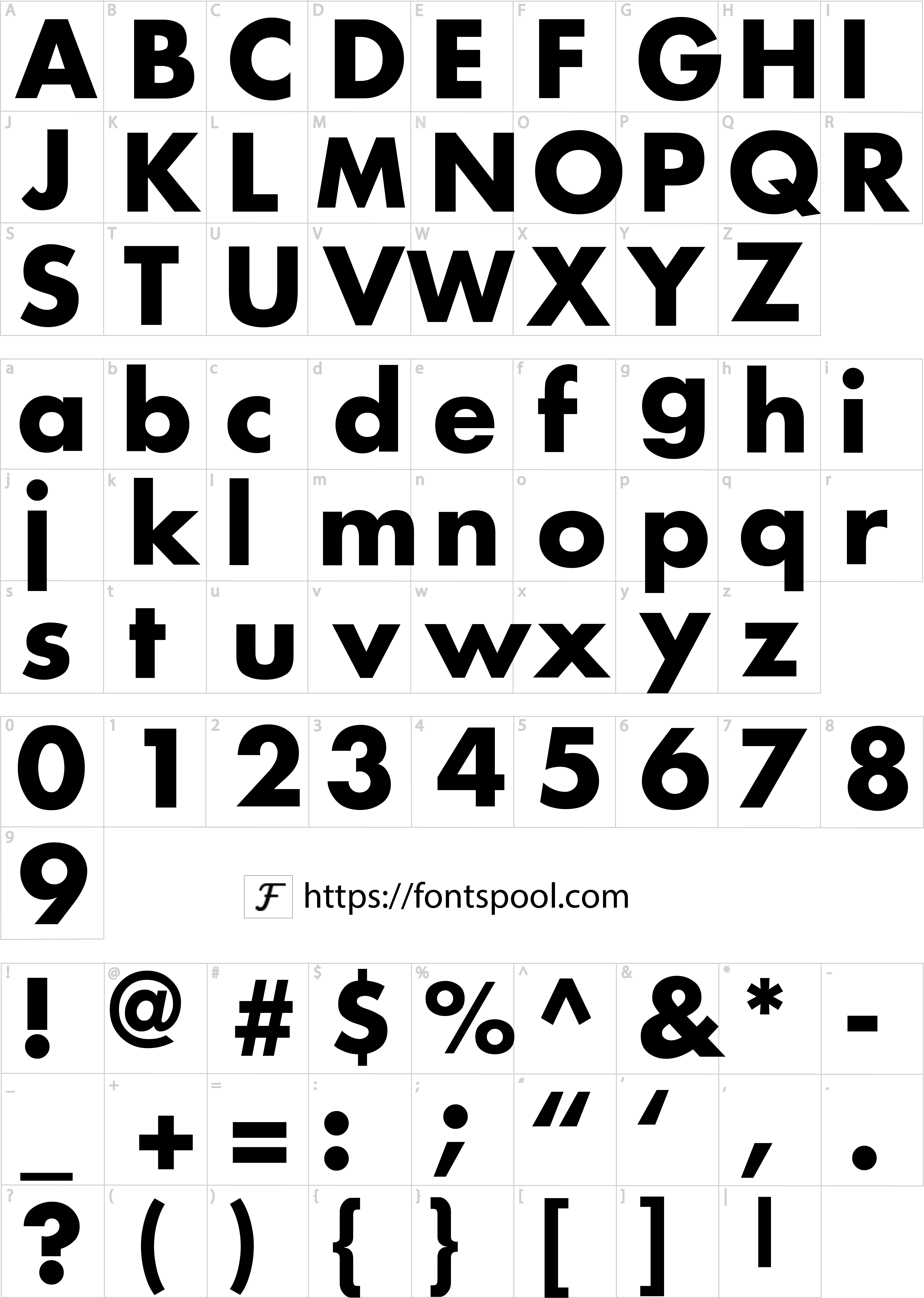 Supreme Font character set
