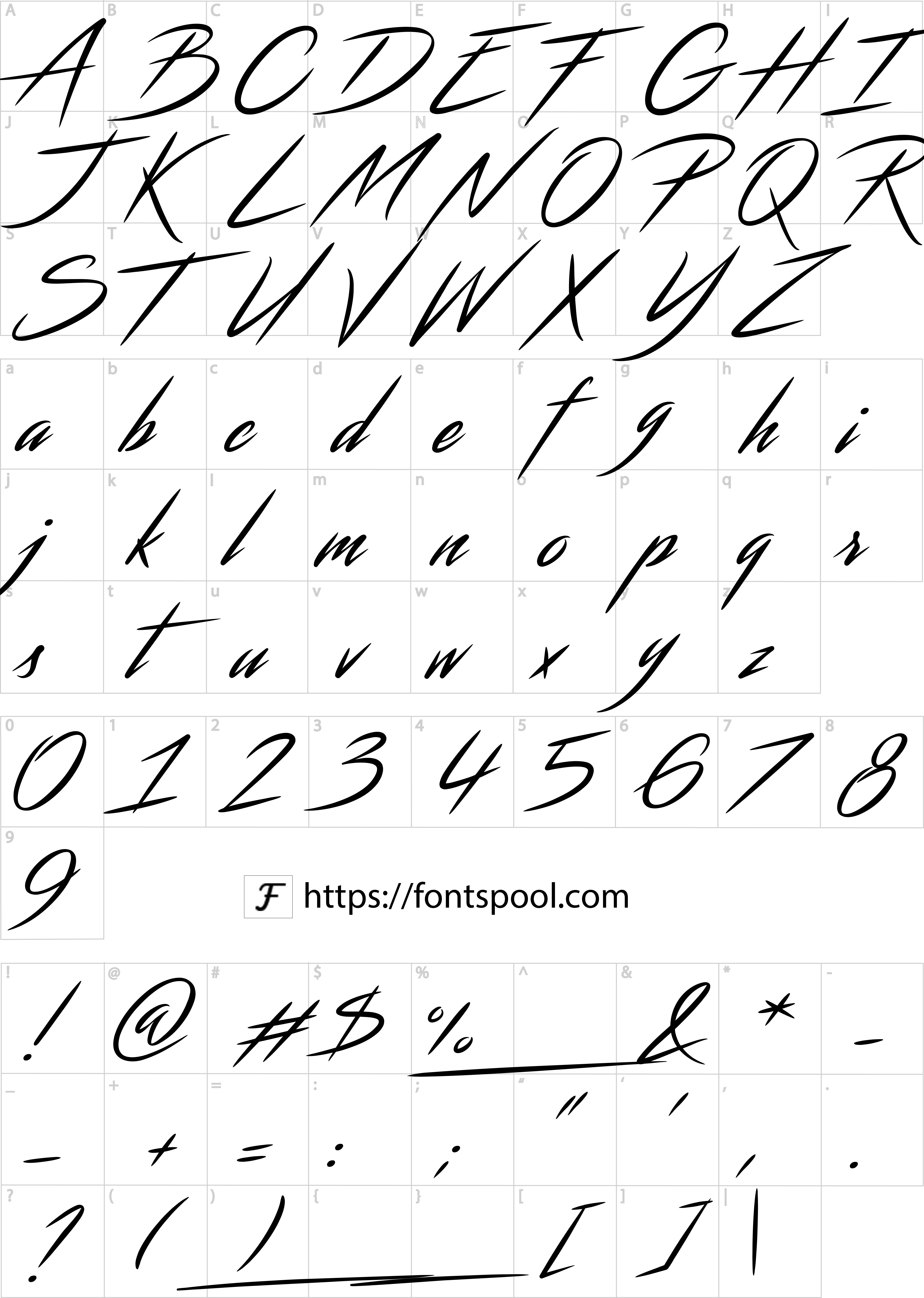 Vaporwave Font character set