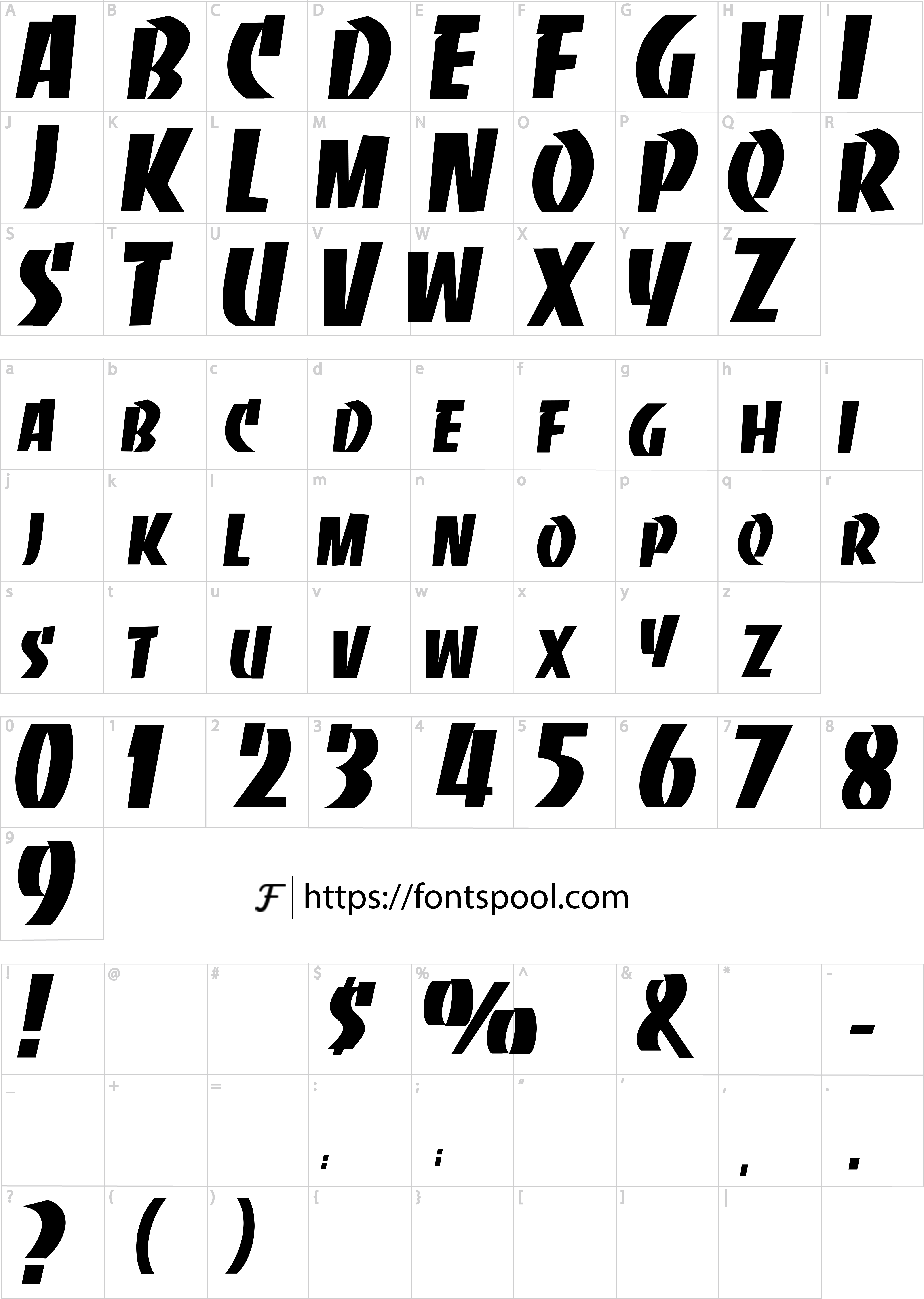 Thrasher Font character set
