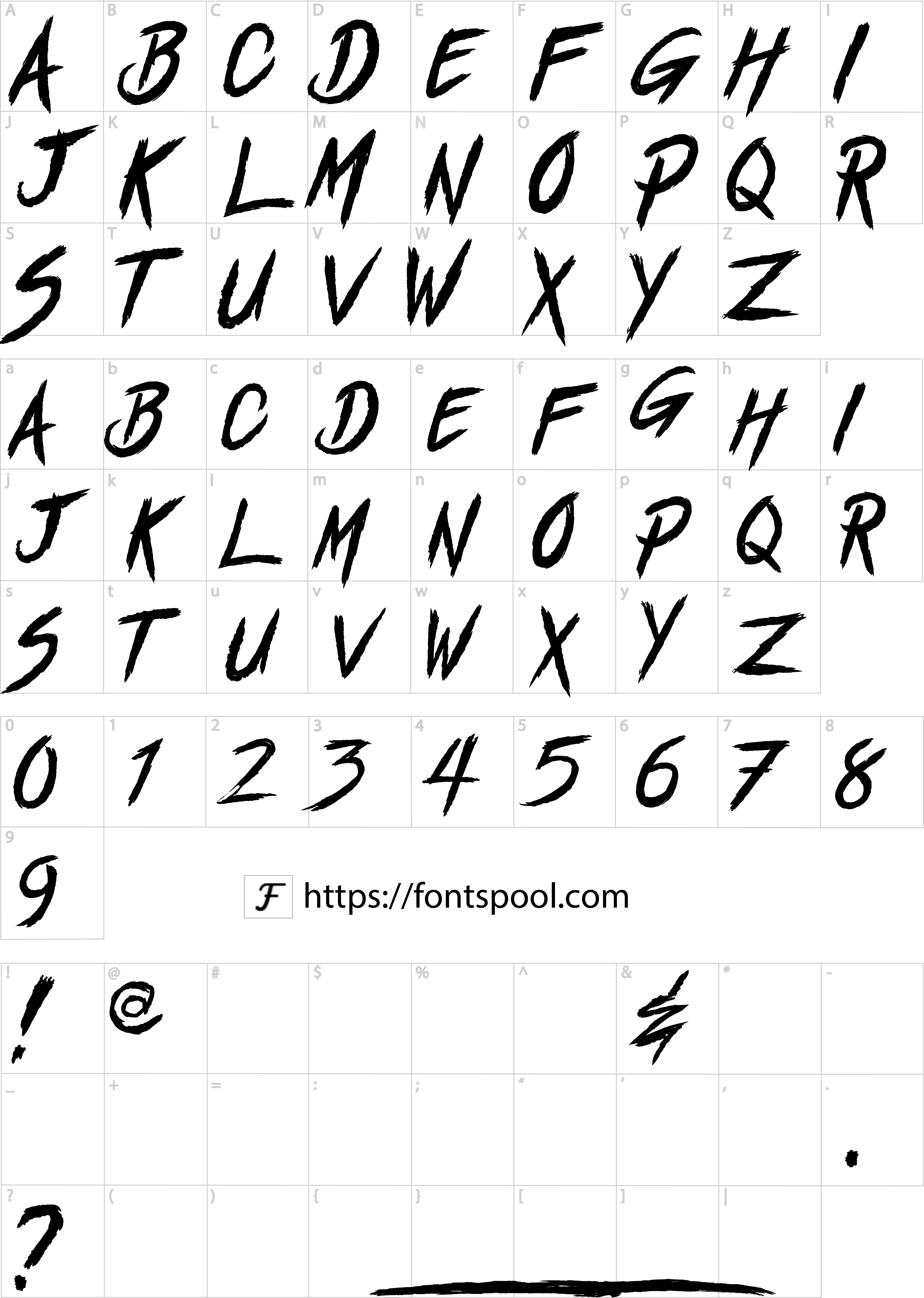 Street Fighter Font character set