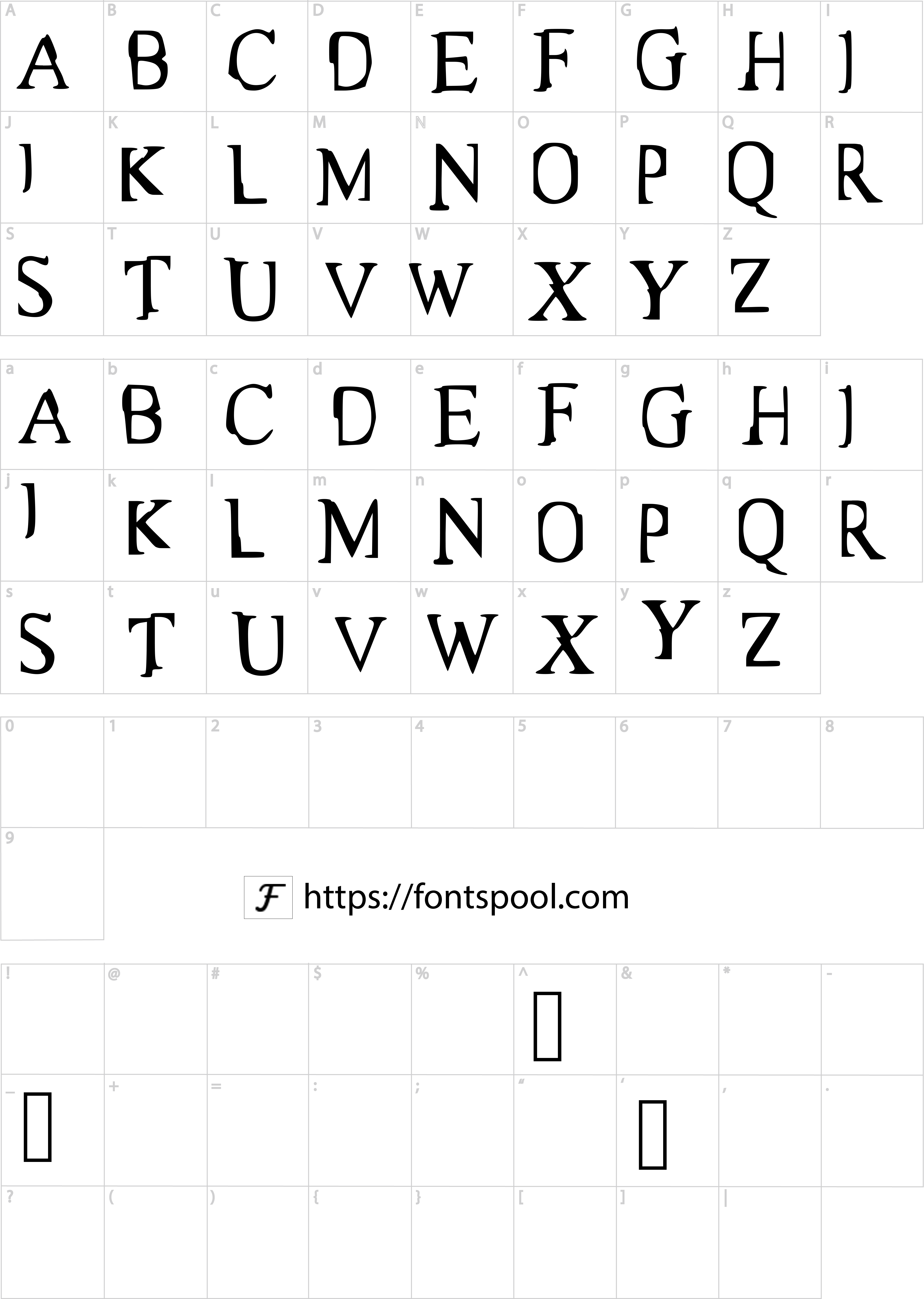 Matrix Font character set