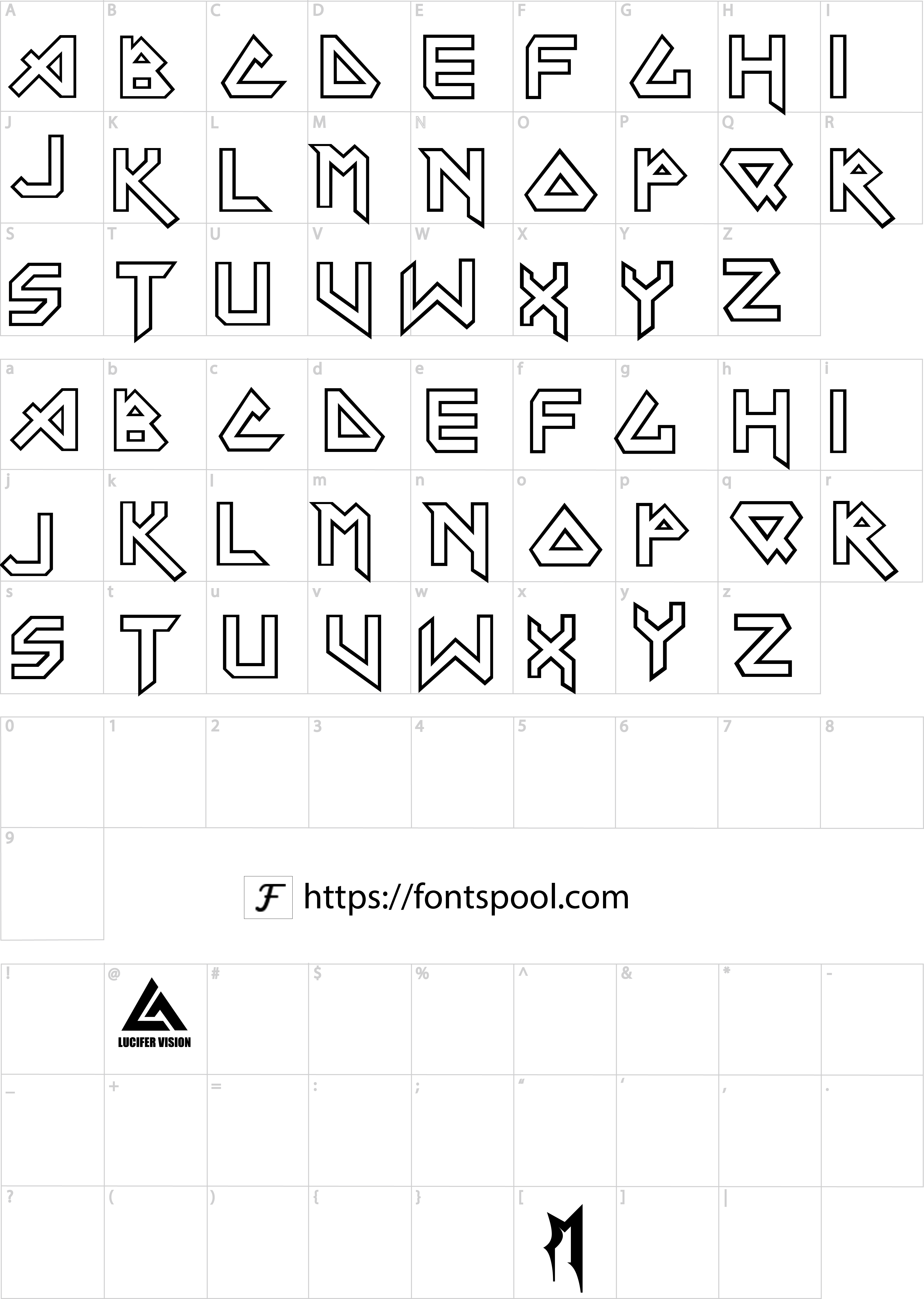 Iron Maiden Font character set