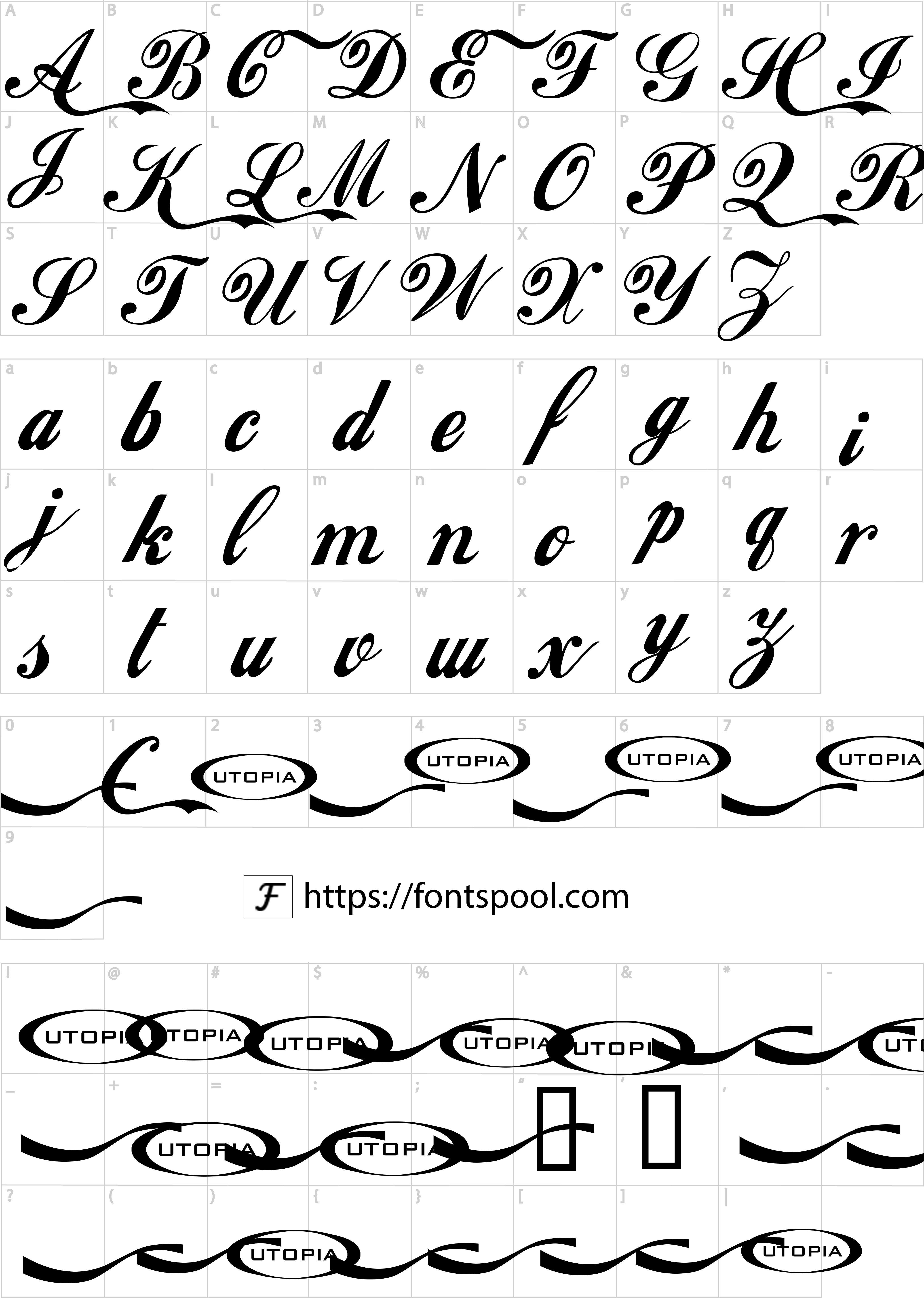 Coca Cola Font character set