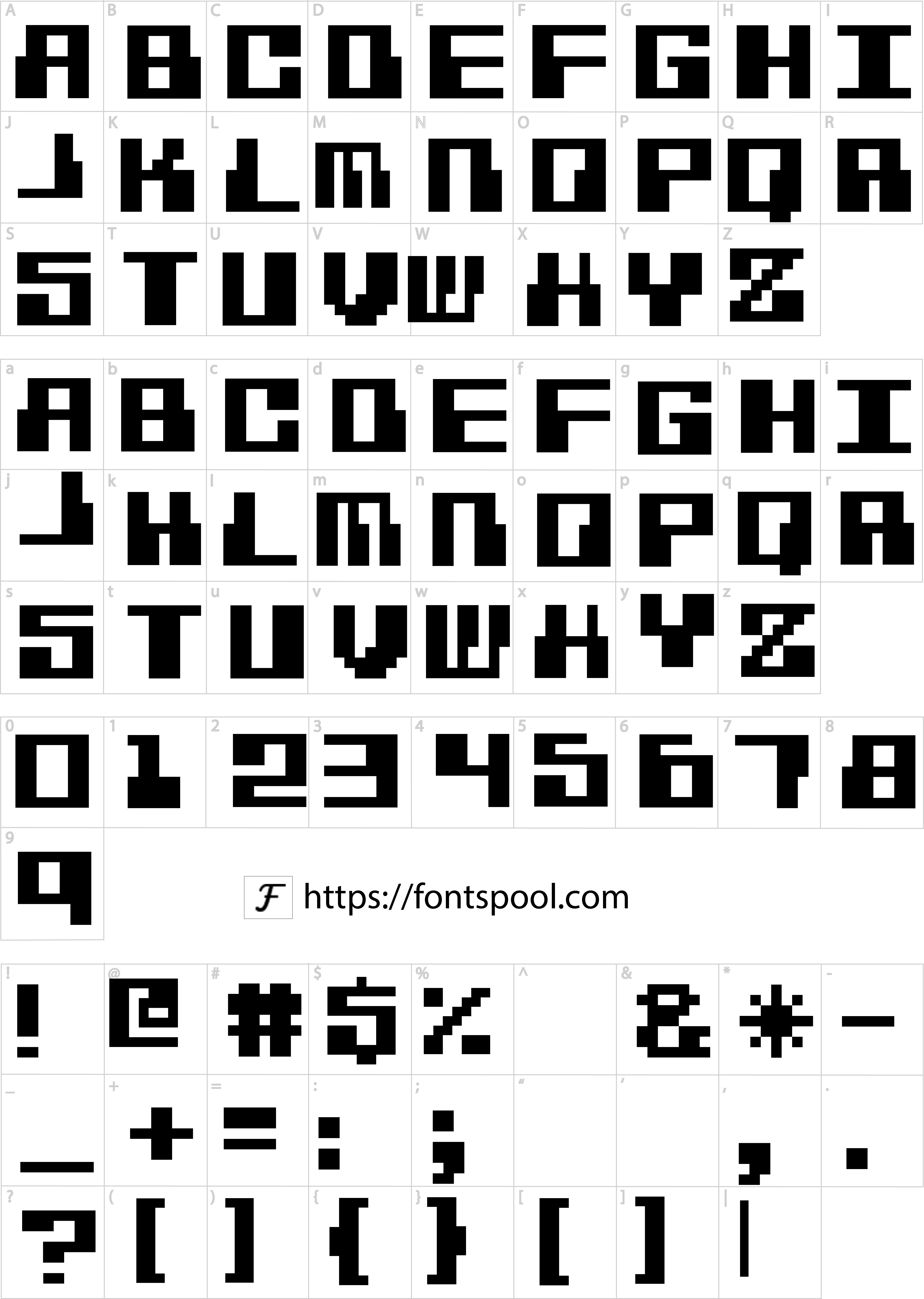 Hacker Font character set