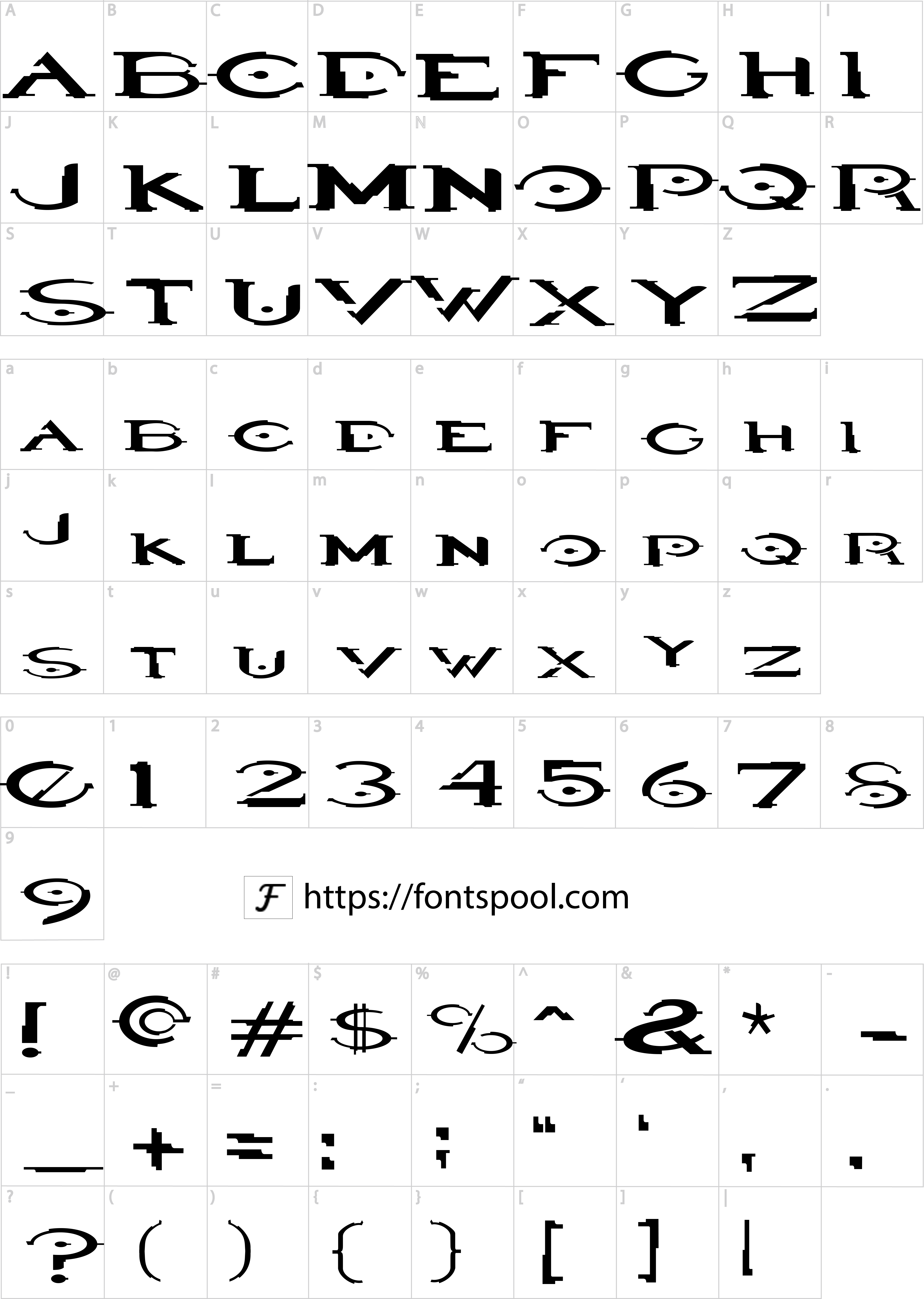 Halo Font character set