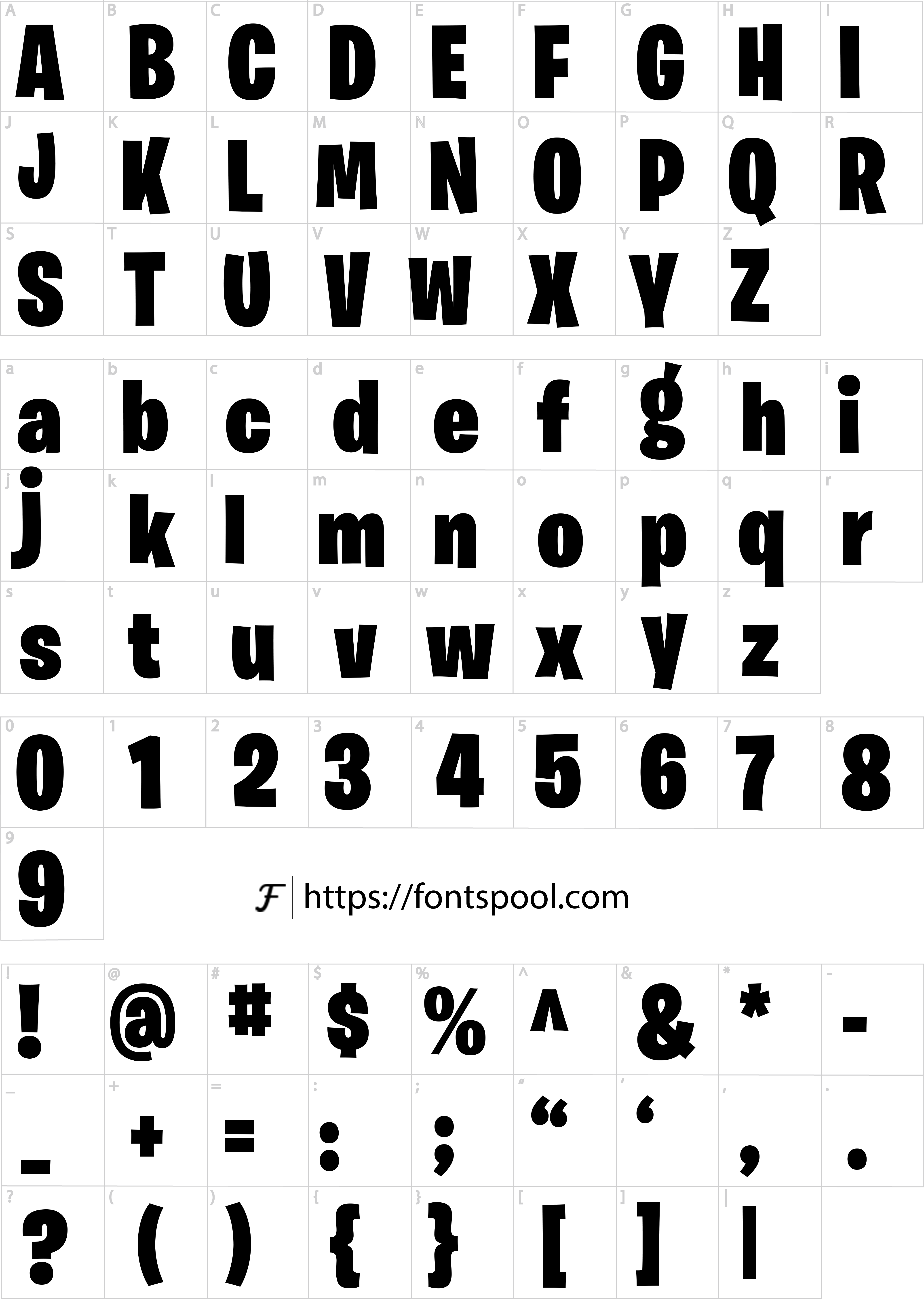 Fortnite Font character set