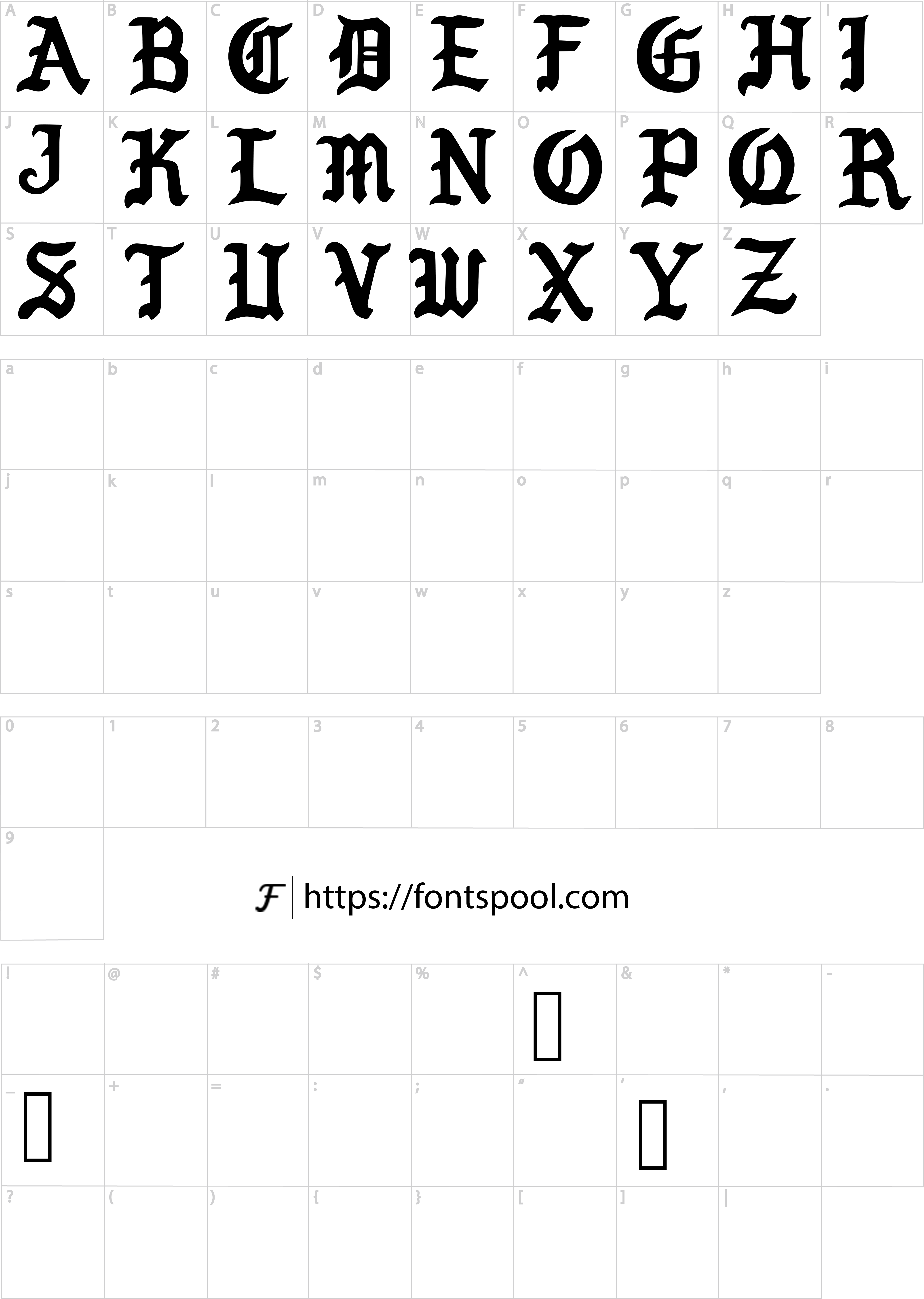 I Feel Like Pablo Font character set