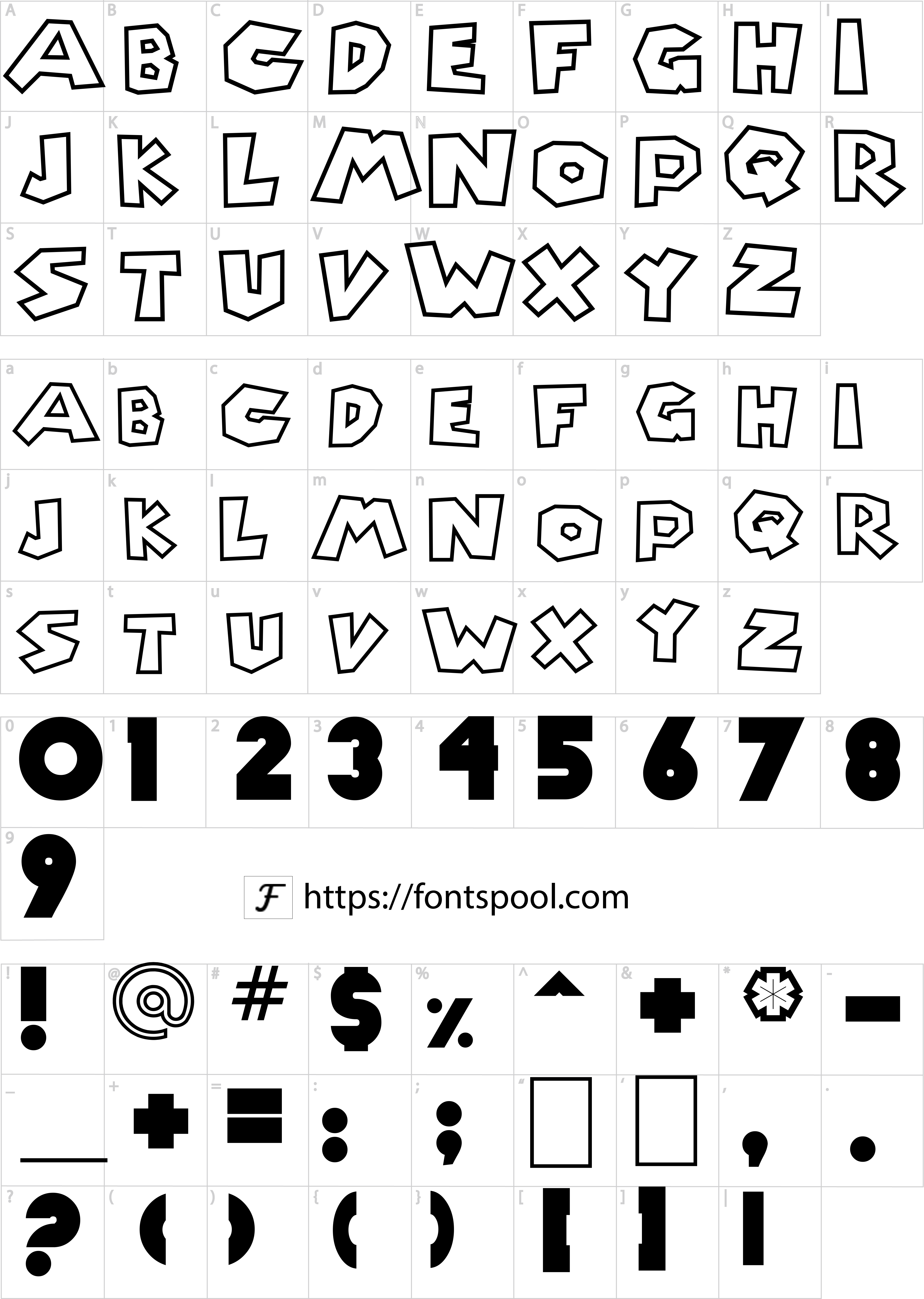 Roblox Font character set