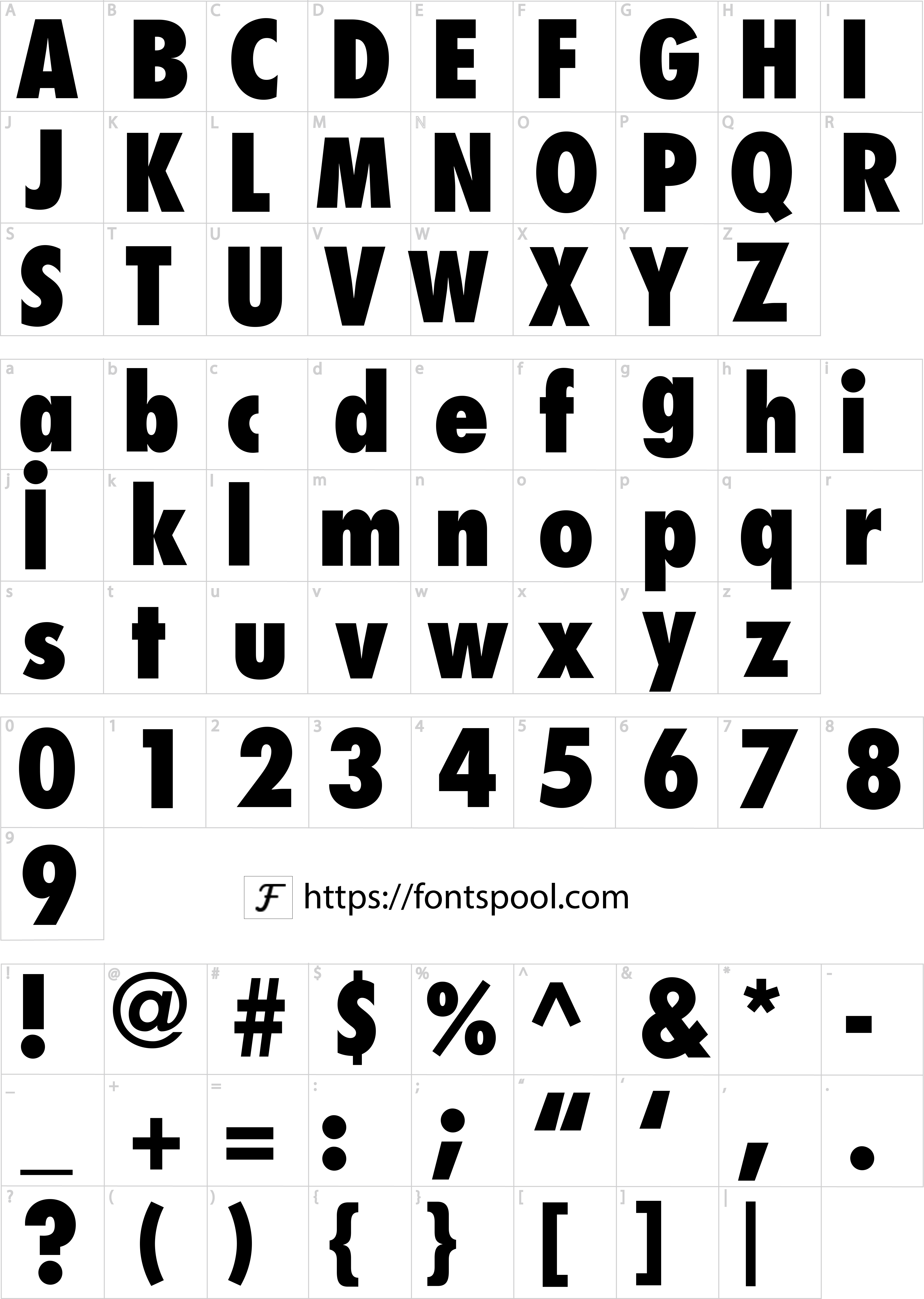 Nike Font character set