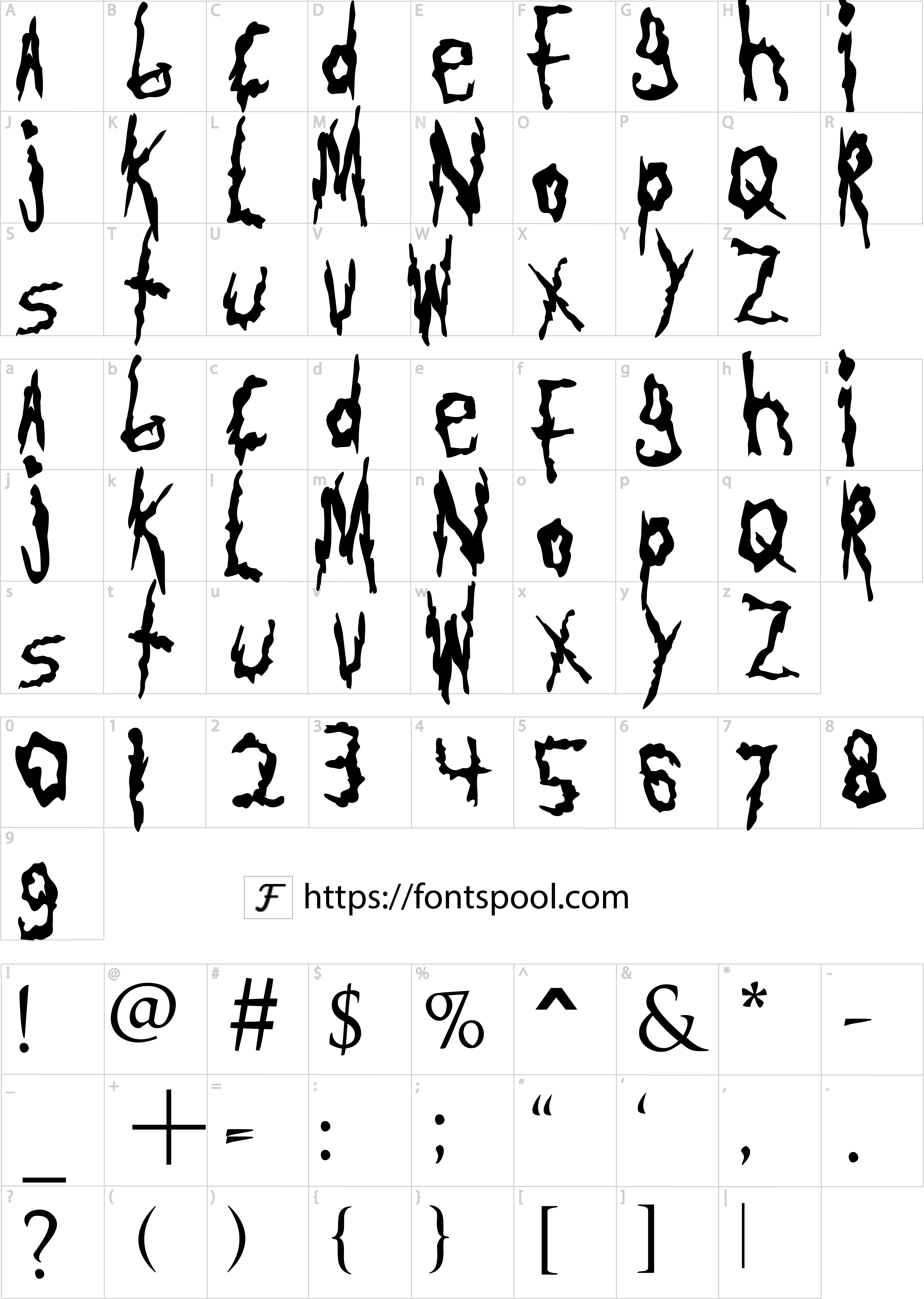 Rick And Morty Font character set