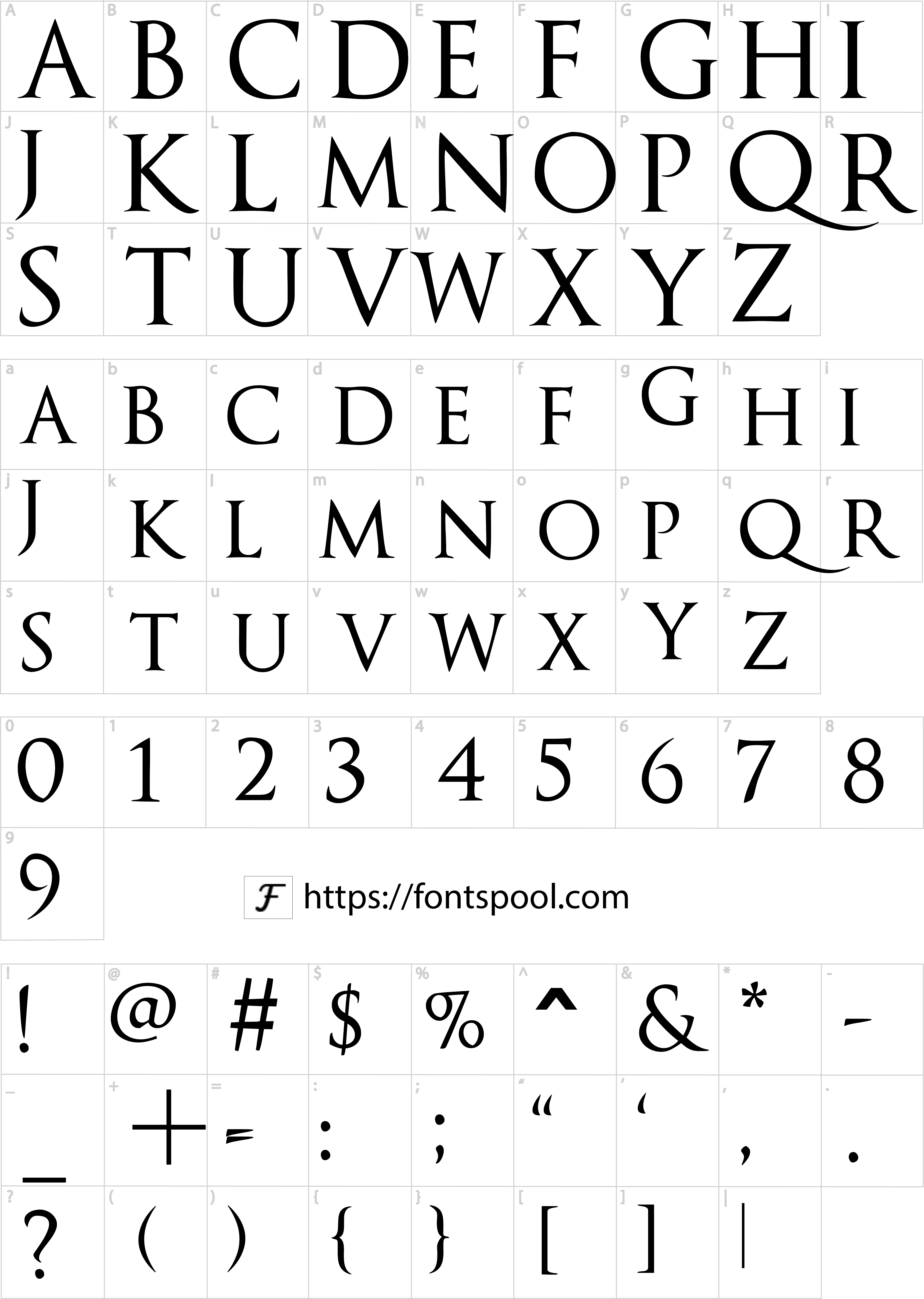 Dark Souls Font character set